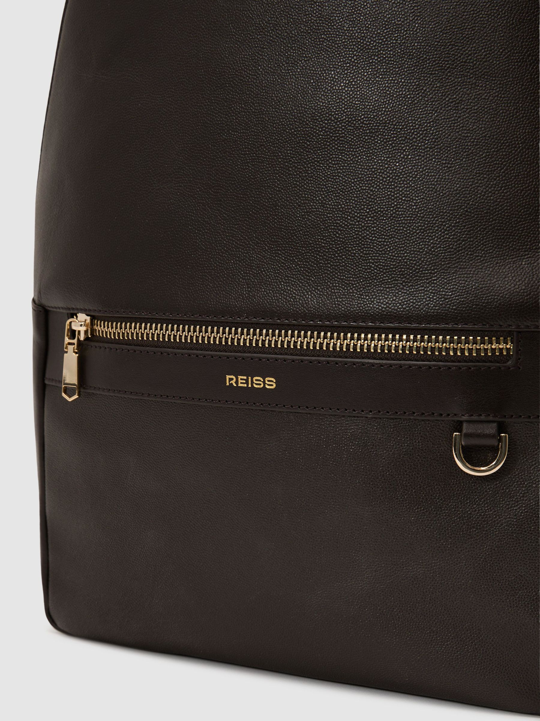 Micro-Grain Leather Backpack in Dark Brown - image 2