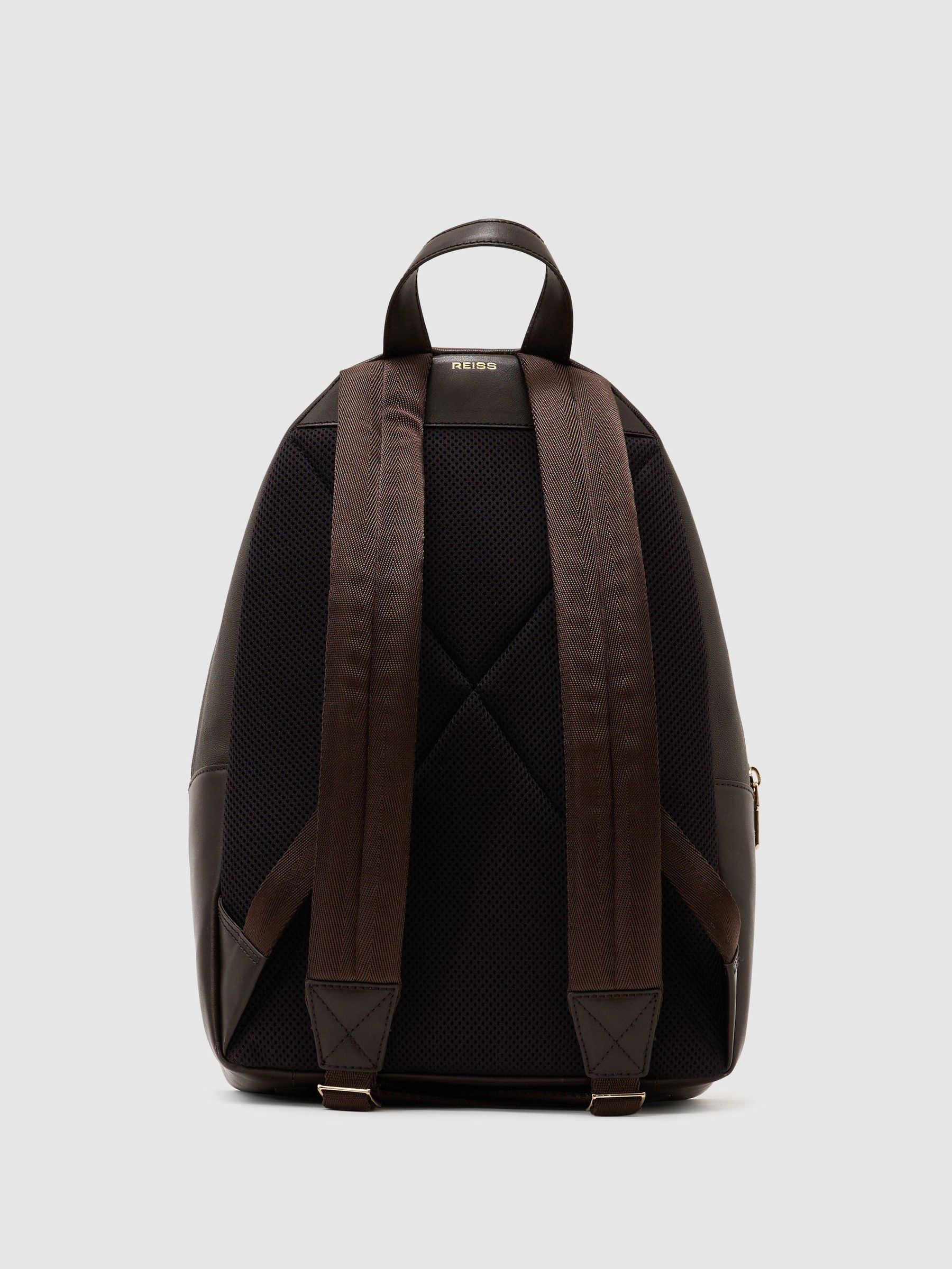Micro-Grain Leather Backpack in Dark Brown - image 1