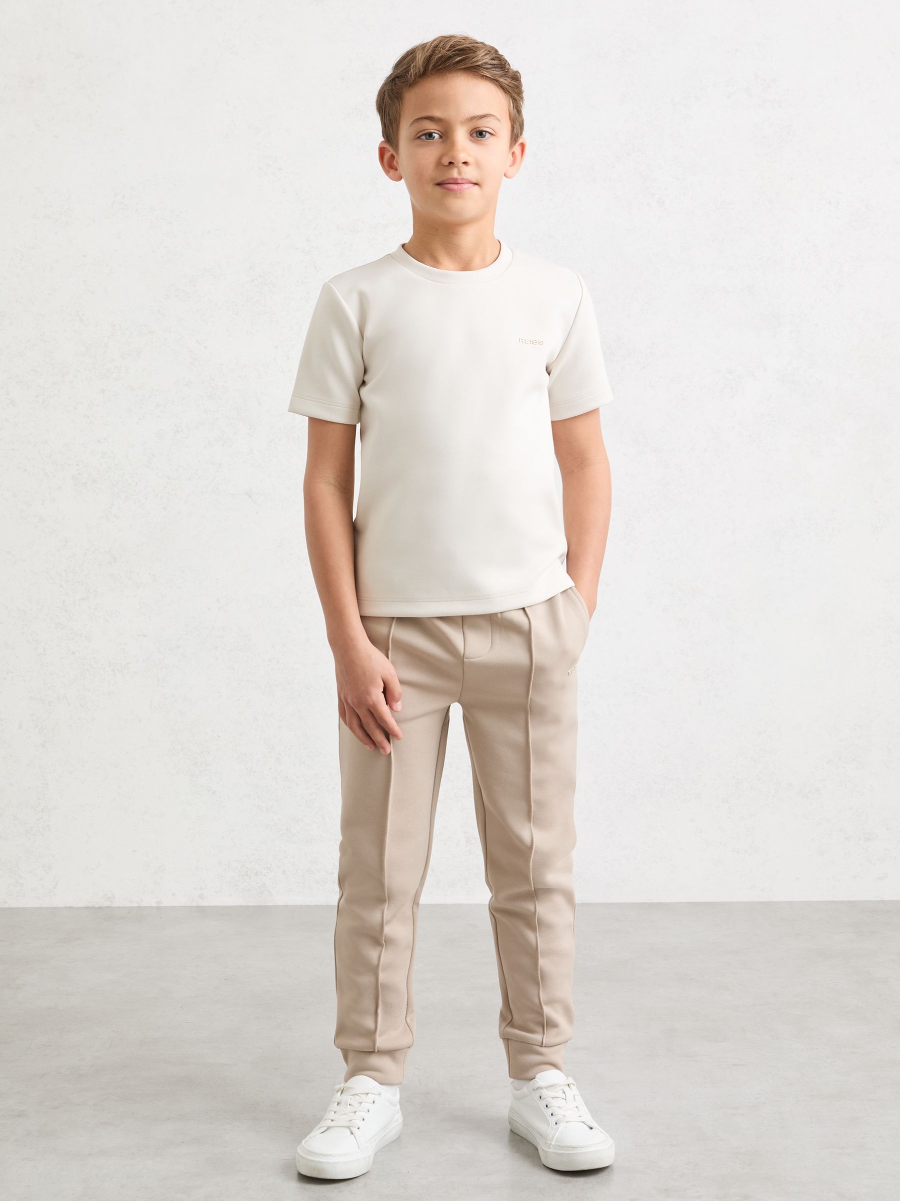 Premium Interlock Logo T-Shirt in Stone - Image 1 of 4