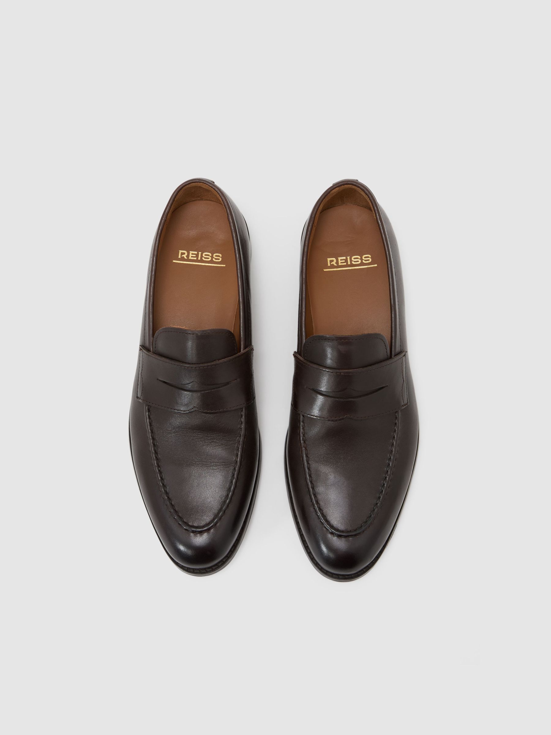 Leather Saddle Loafers in Dark Brown - image 5