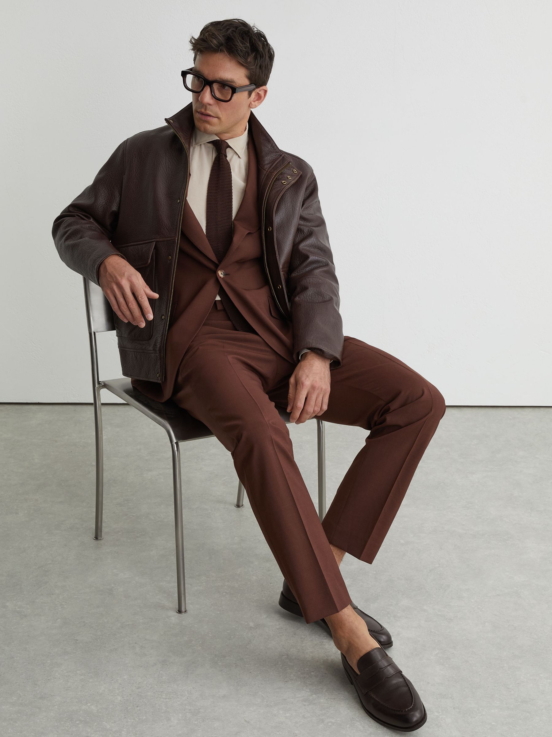 Leather Saddle Loafers in Dark Brown - image 4