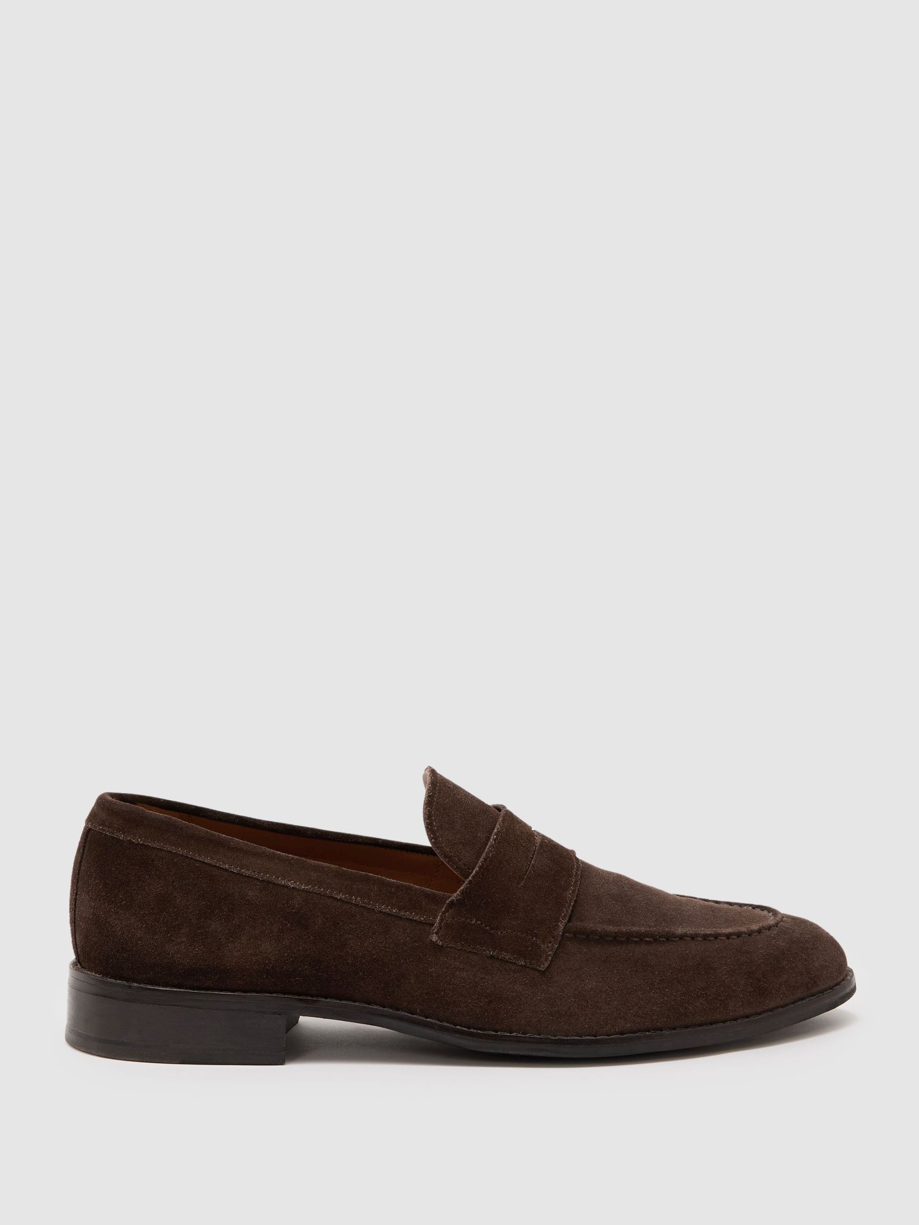 Suede Saddle Loafers in Dark Brown - Image 2 of 6