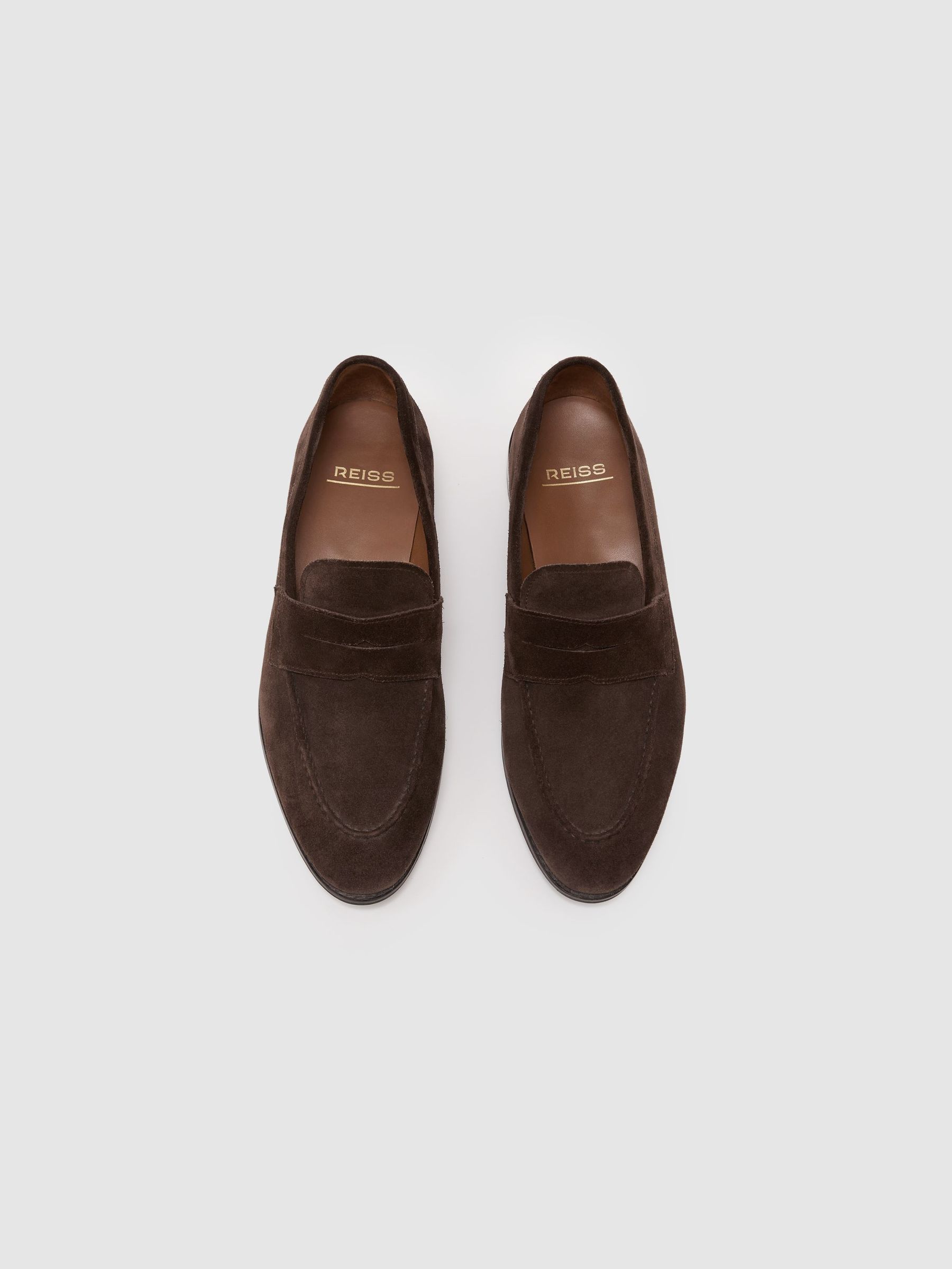 Suede Saddle Loafers in Dark Brown - image 4