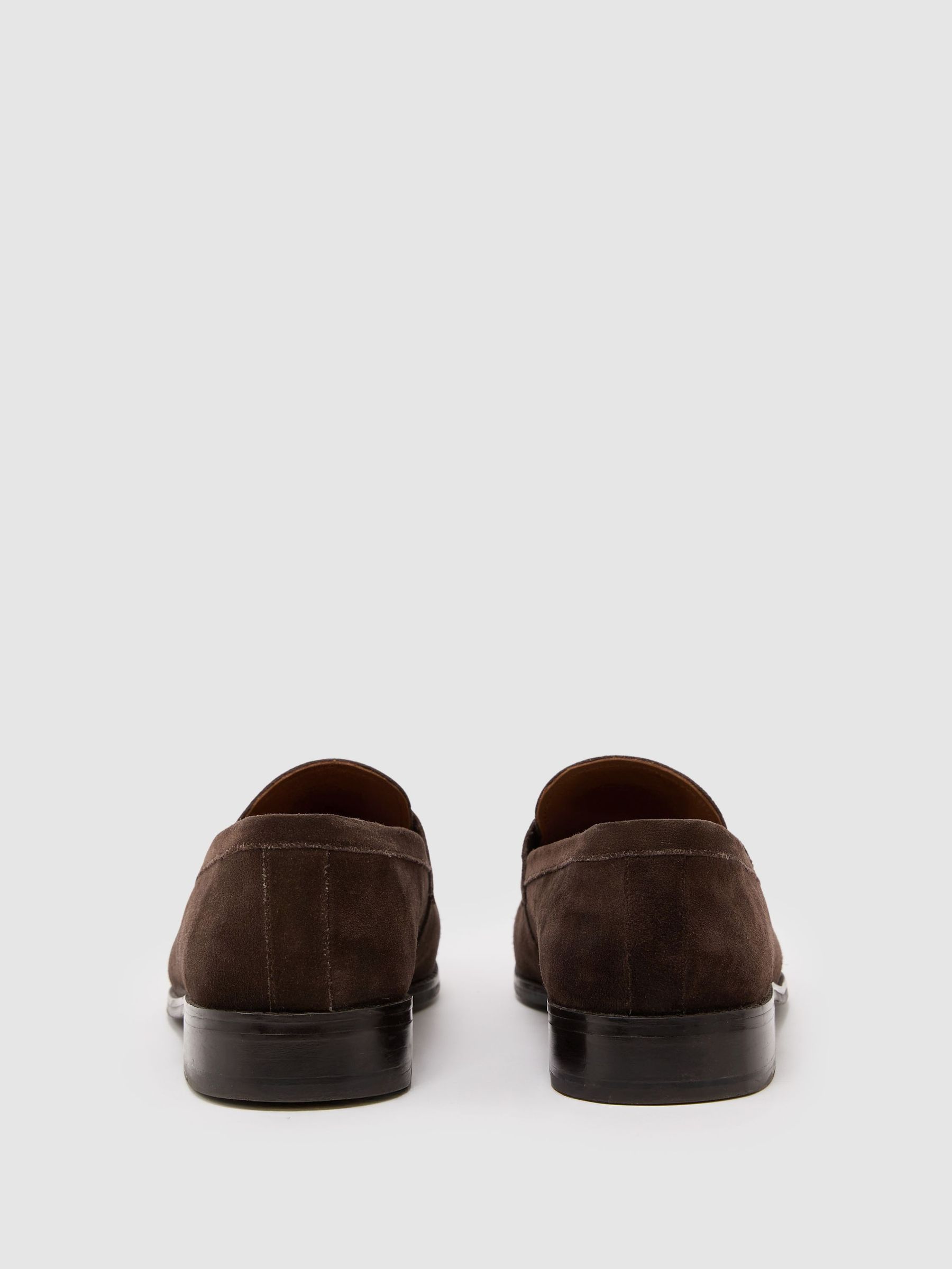 Suede Saddle Loafers in Dark Brown - image 3