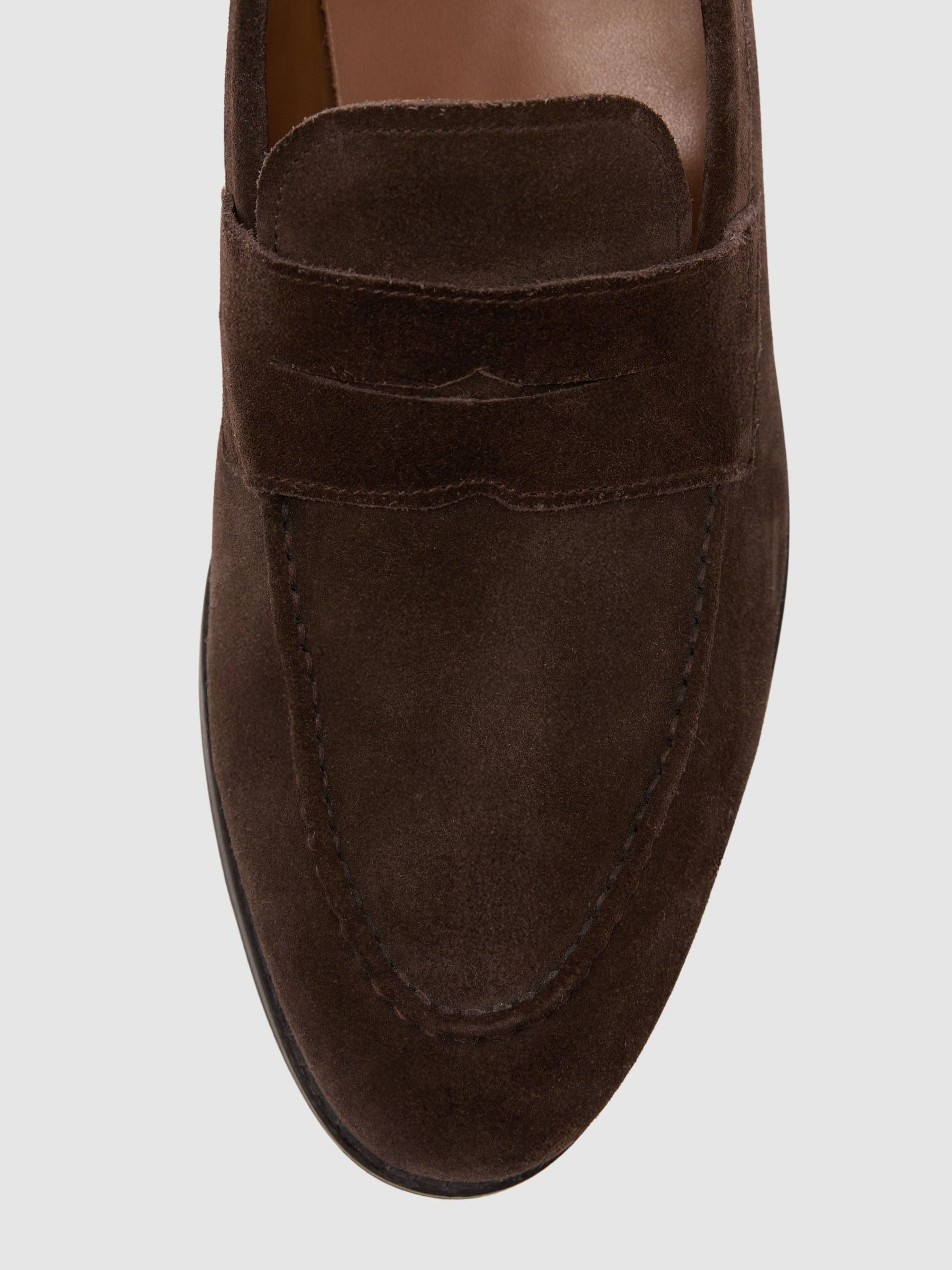 Suede Saddle Loafers in Dark Brown - image 2