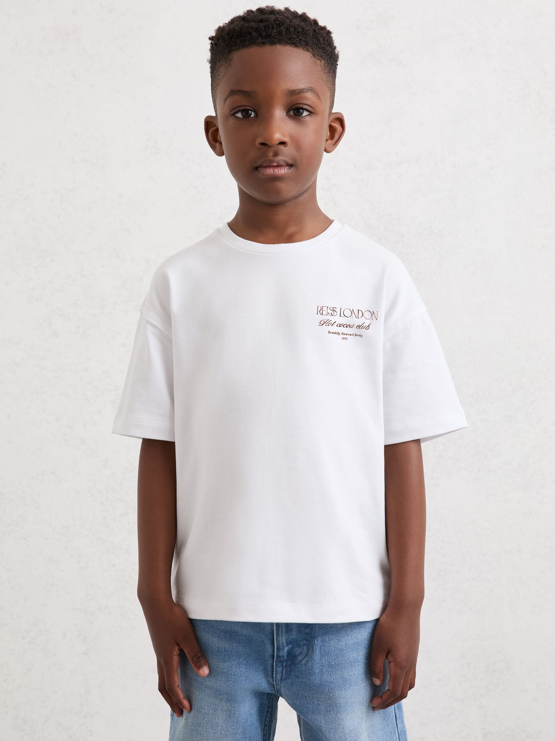 Cotton Hot Cocoa-Print T-Shirt in White - Bild 2 von 6 Cotton Hot Cocoa-Print T-Shirt in White - Bild 2 von 6