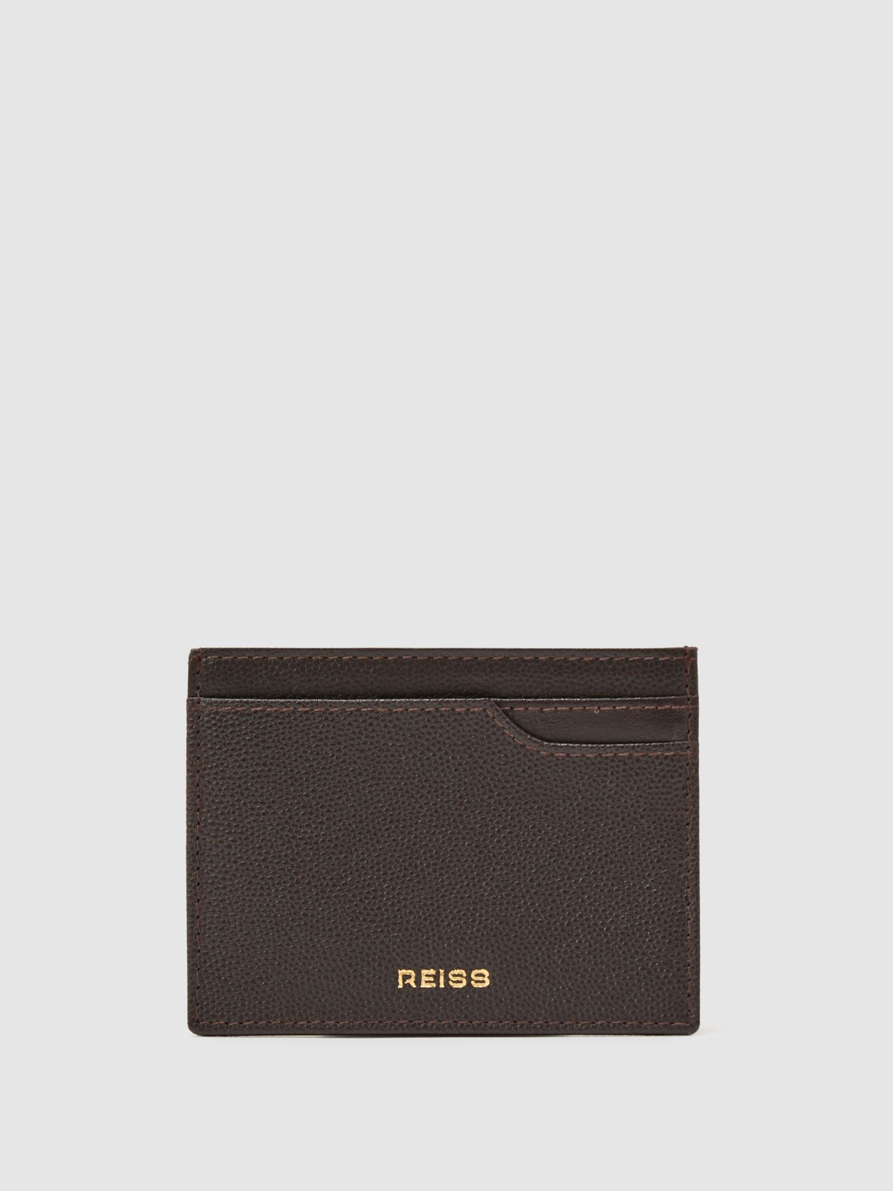 Micro-Grain Leather Cardholder in Dark Brown - Image 1 of 3