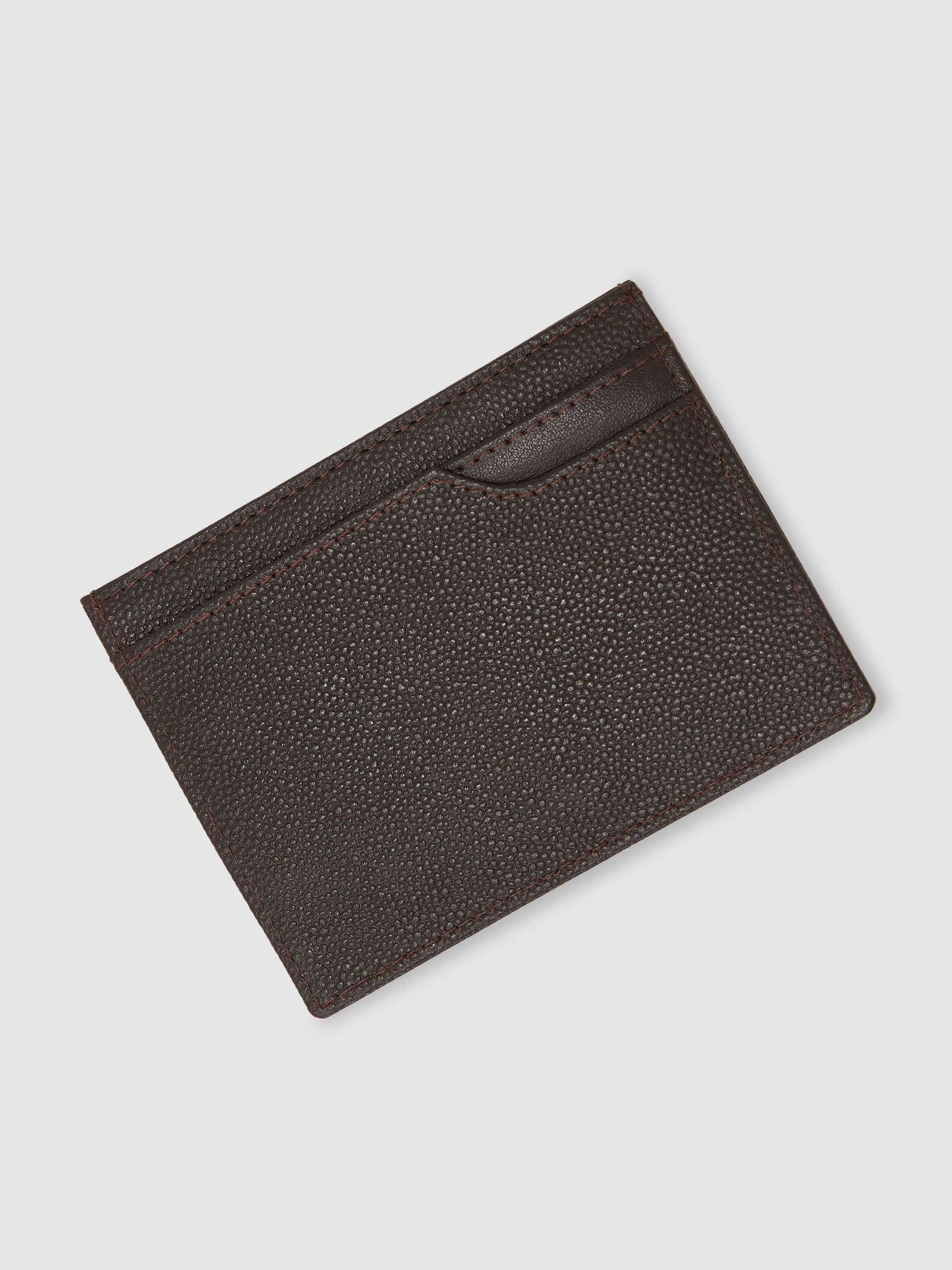 Micro-Grain Leather Cardholder in Dark Brown - Image 2 of 3