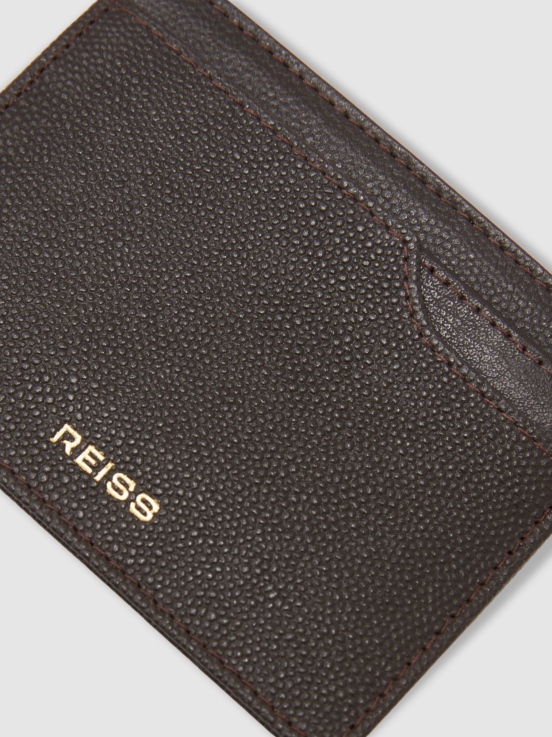 Micro-Grain Leather Cardholder in Dark Brown - Image 3 of 3