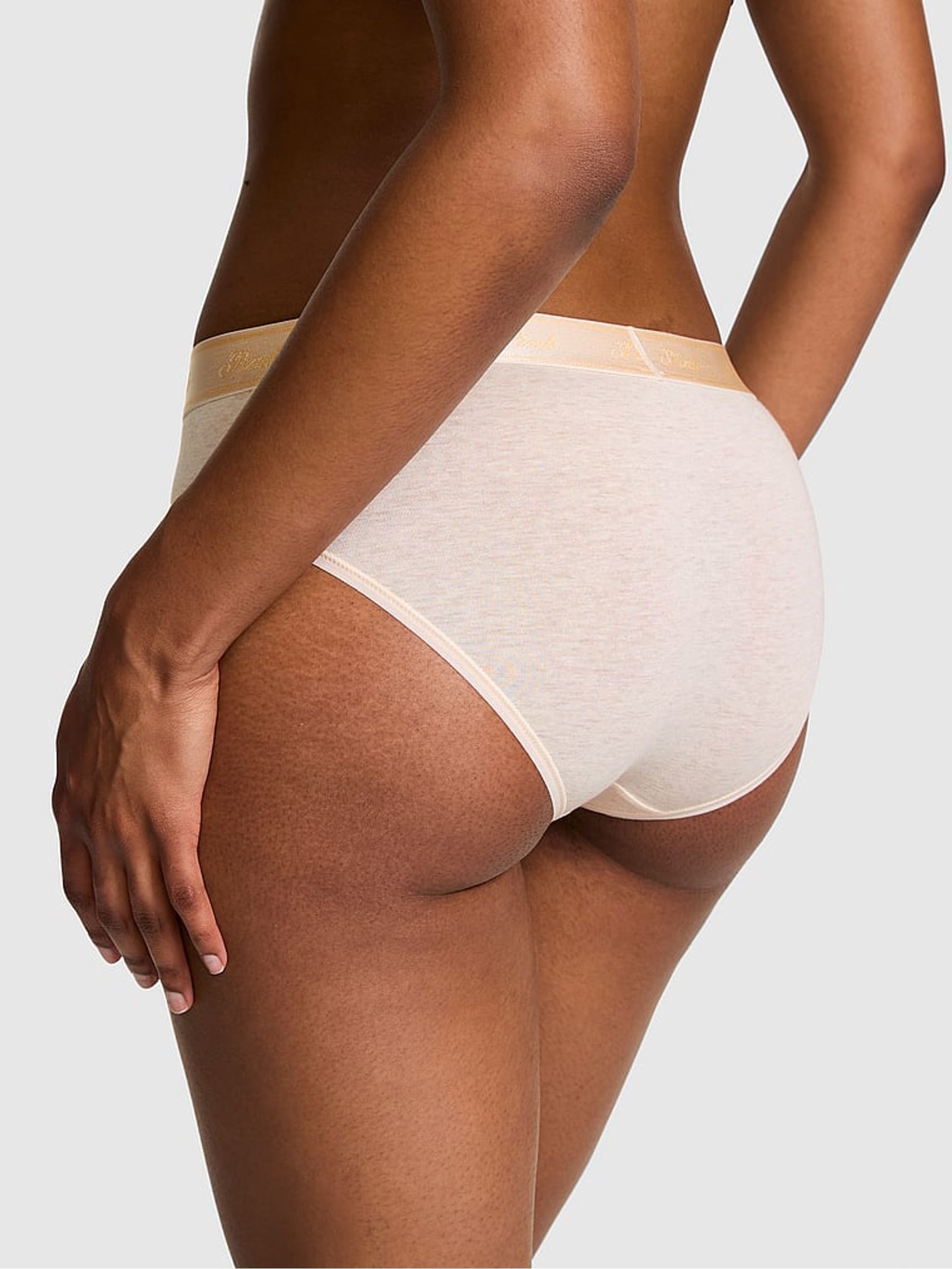 Natural Heather Nude Cherry Hipster Cotton Logo Knickers - Image 2 of 2