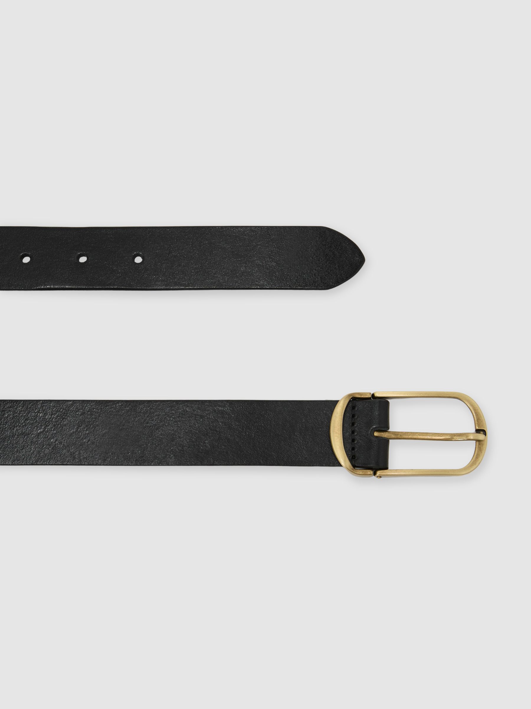 Leather Hinged-Buckle Belt in Black - image 3