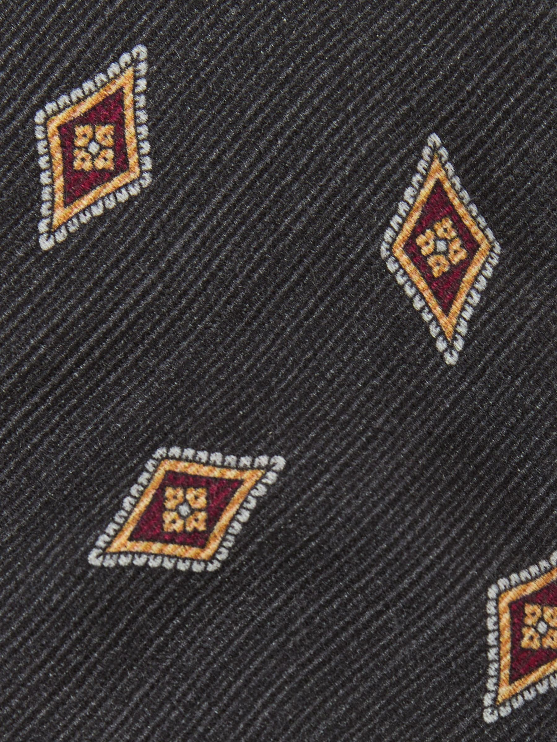 Silk Diamond Medallion-Print Tie in Navy - Image 5 of 5