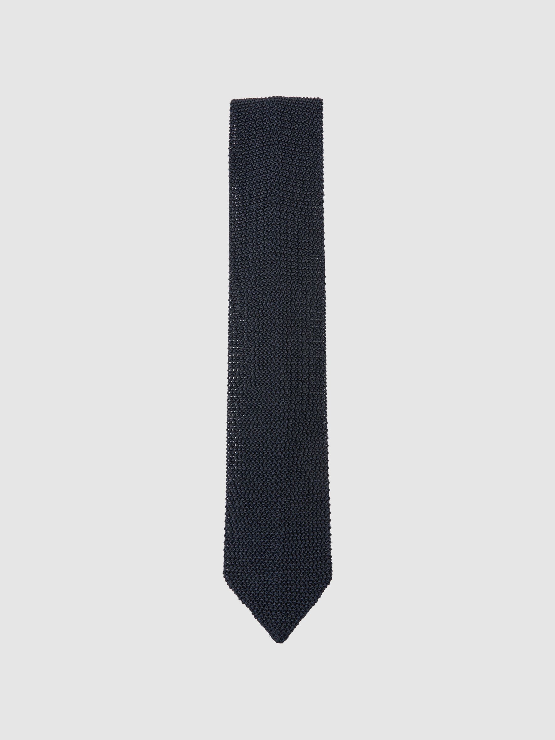 Silk Knitted Tie in Navy - image 5