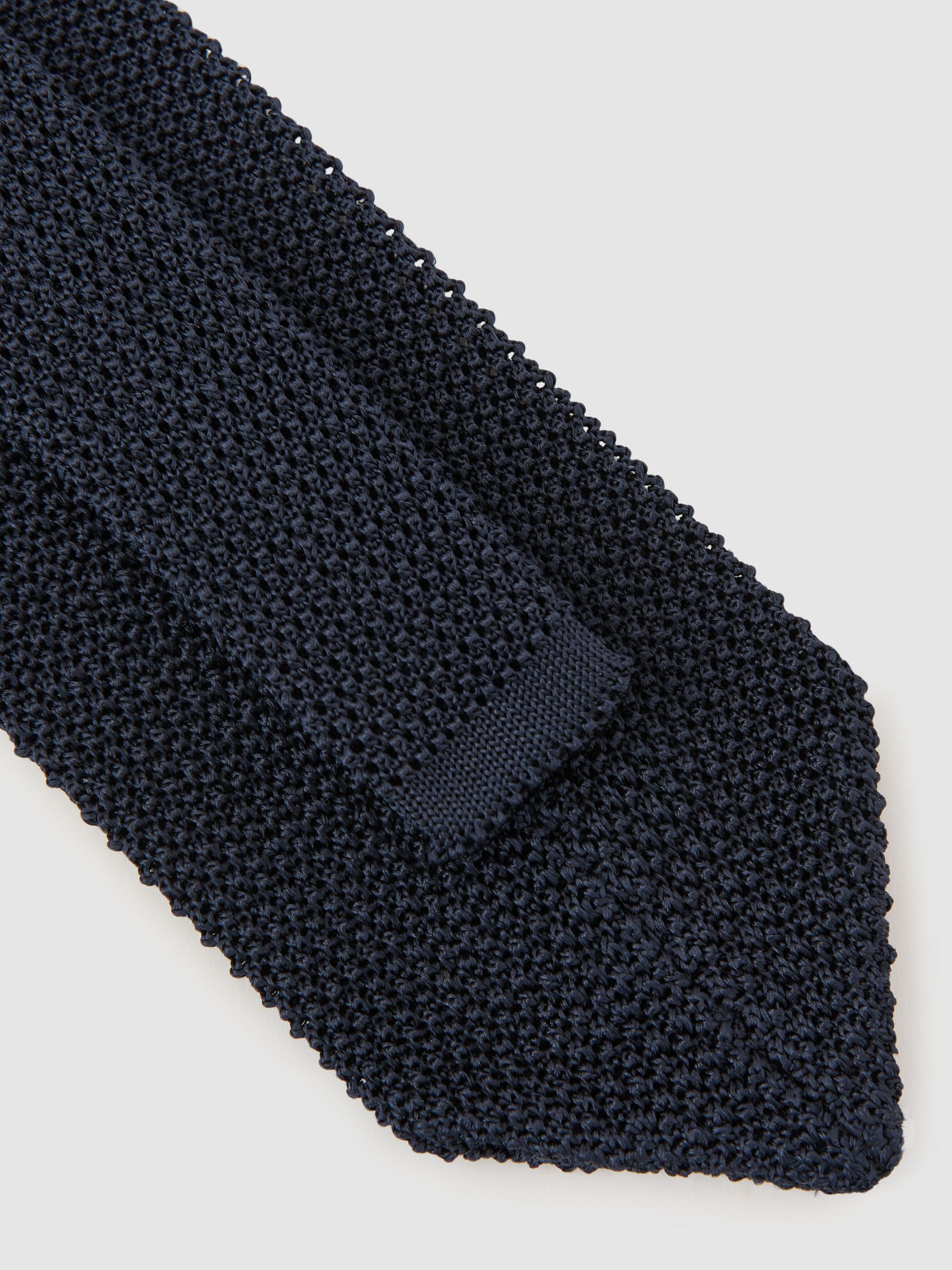 Silk Knitted Tie in Navy - image 3