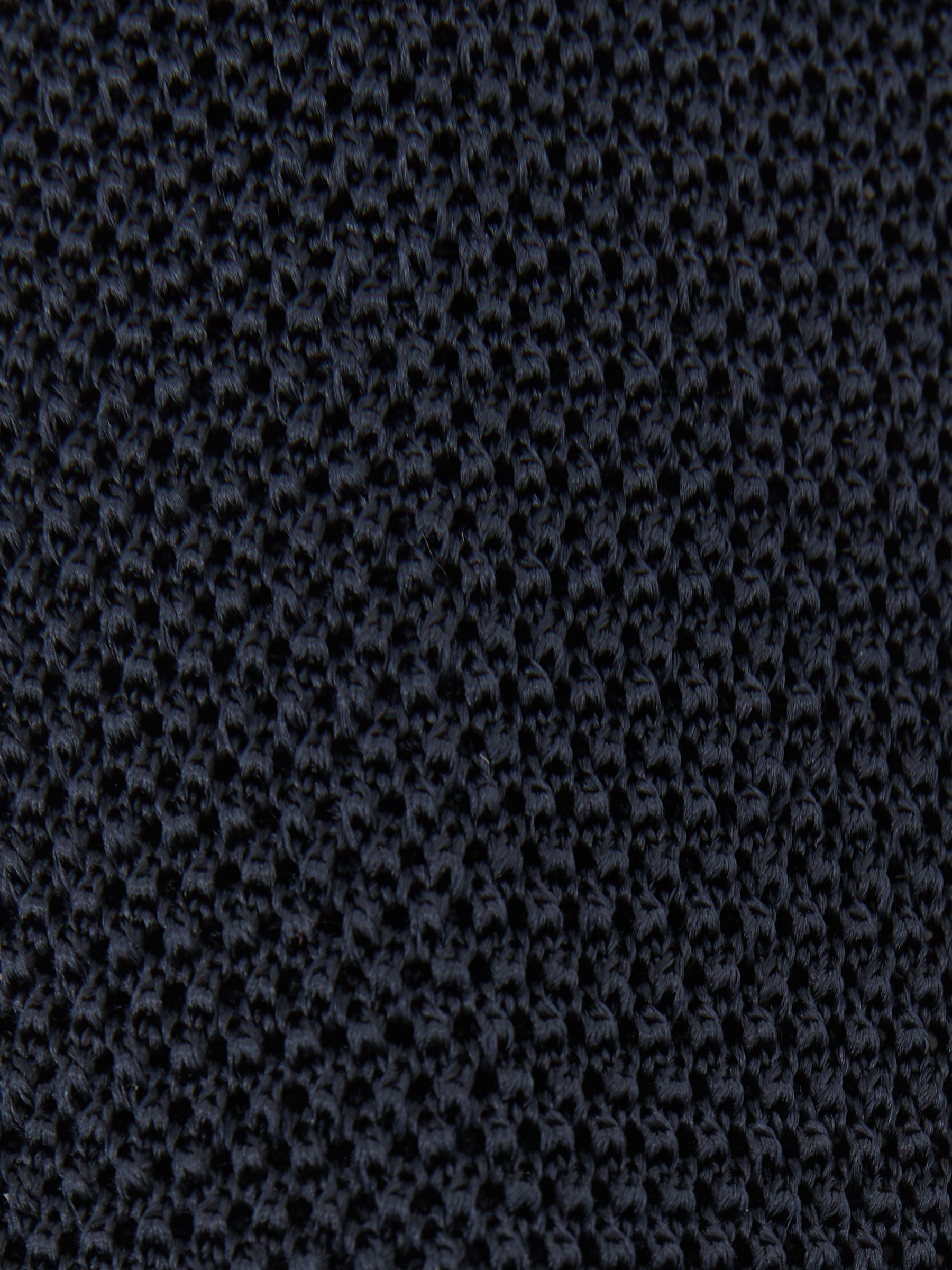 Silk Knitted Tie in Navy - image 2