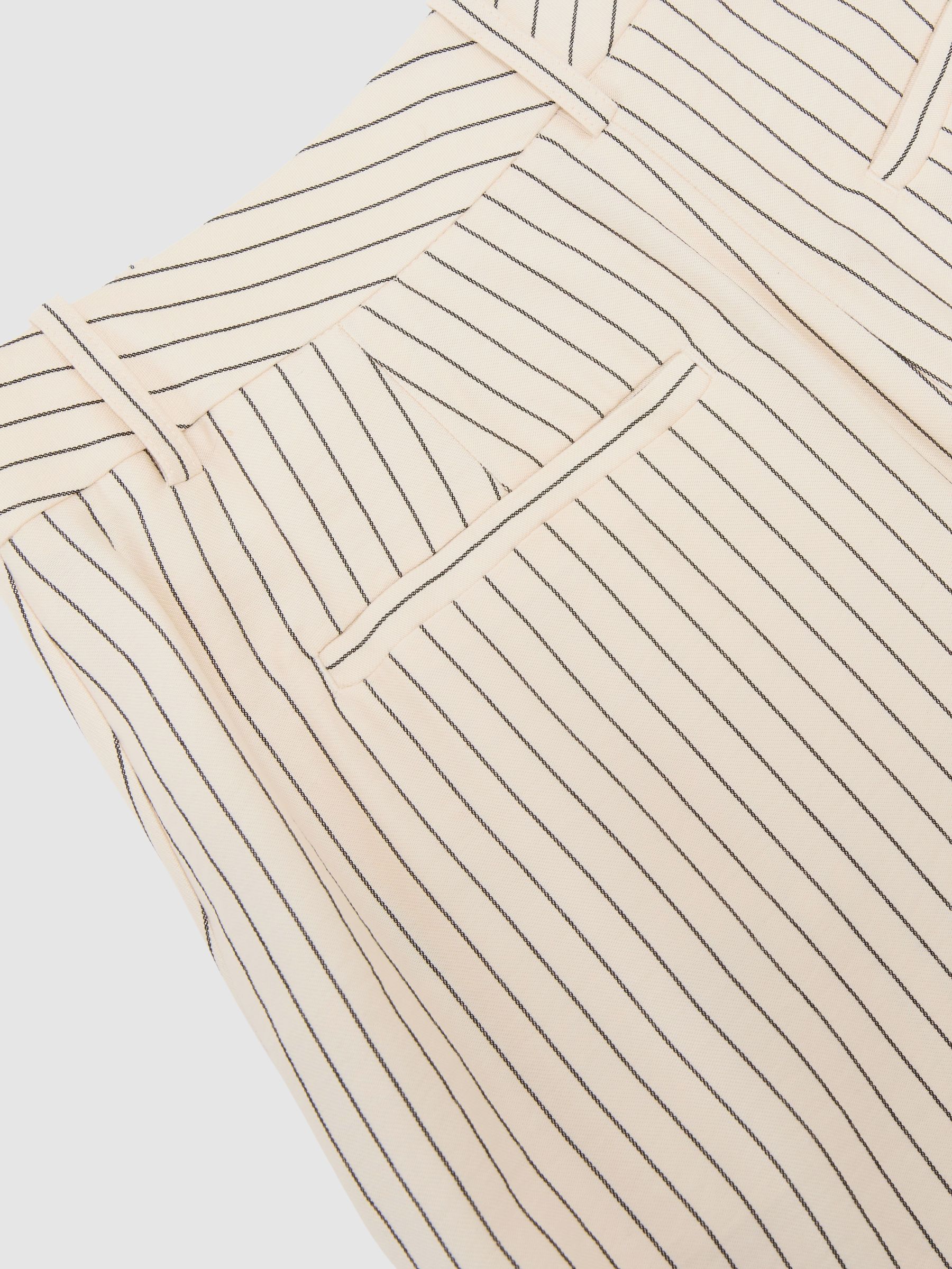 Pinstripe Wide-Leg Trousers in Cream/Black - Image 7 of 7