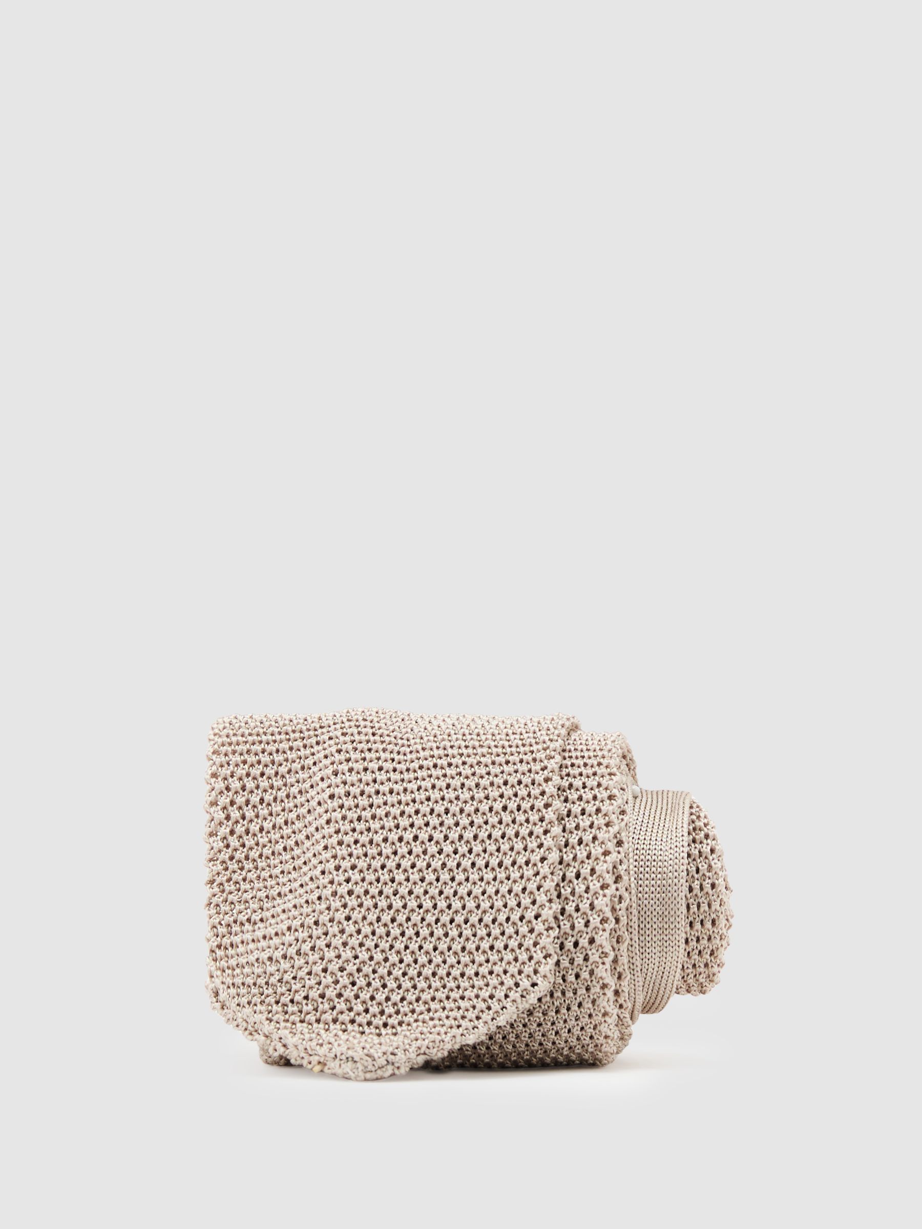 Silk Knitted Tie in Champagne - image 1