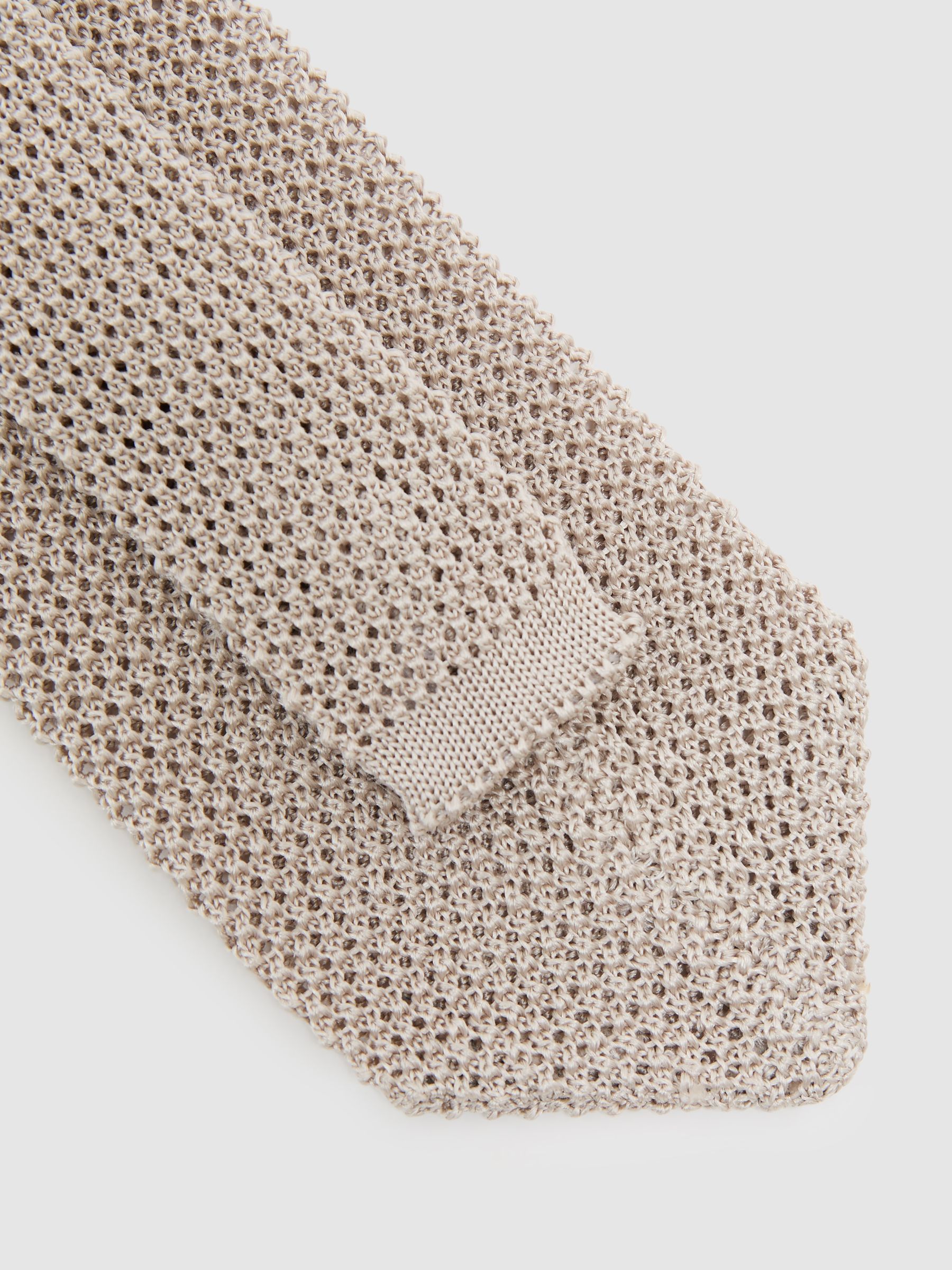 Silk Knitted Tie in Champagne - image 3