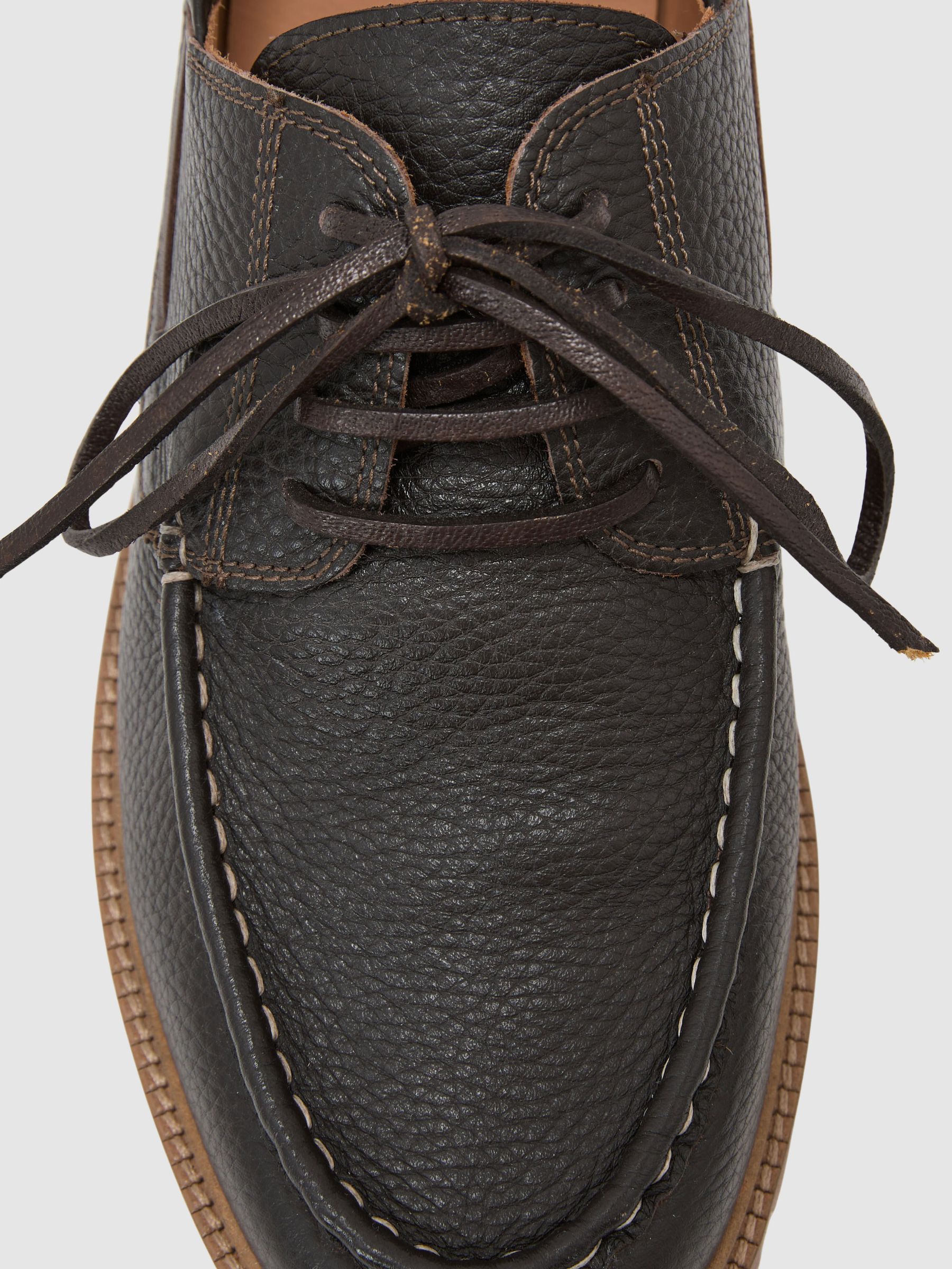 Leather Chunky-Sole Boat Shoes in Dark Brown - Image 5 of 5