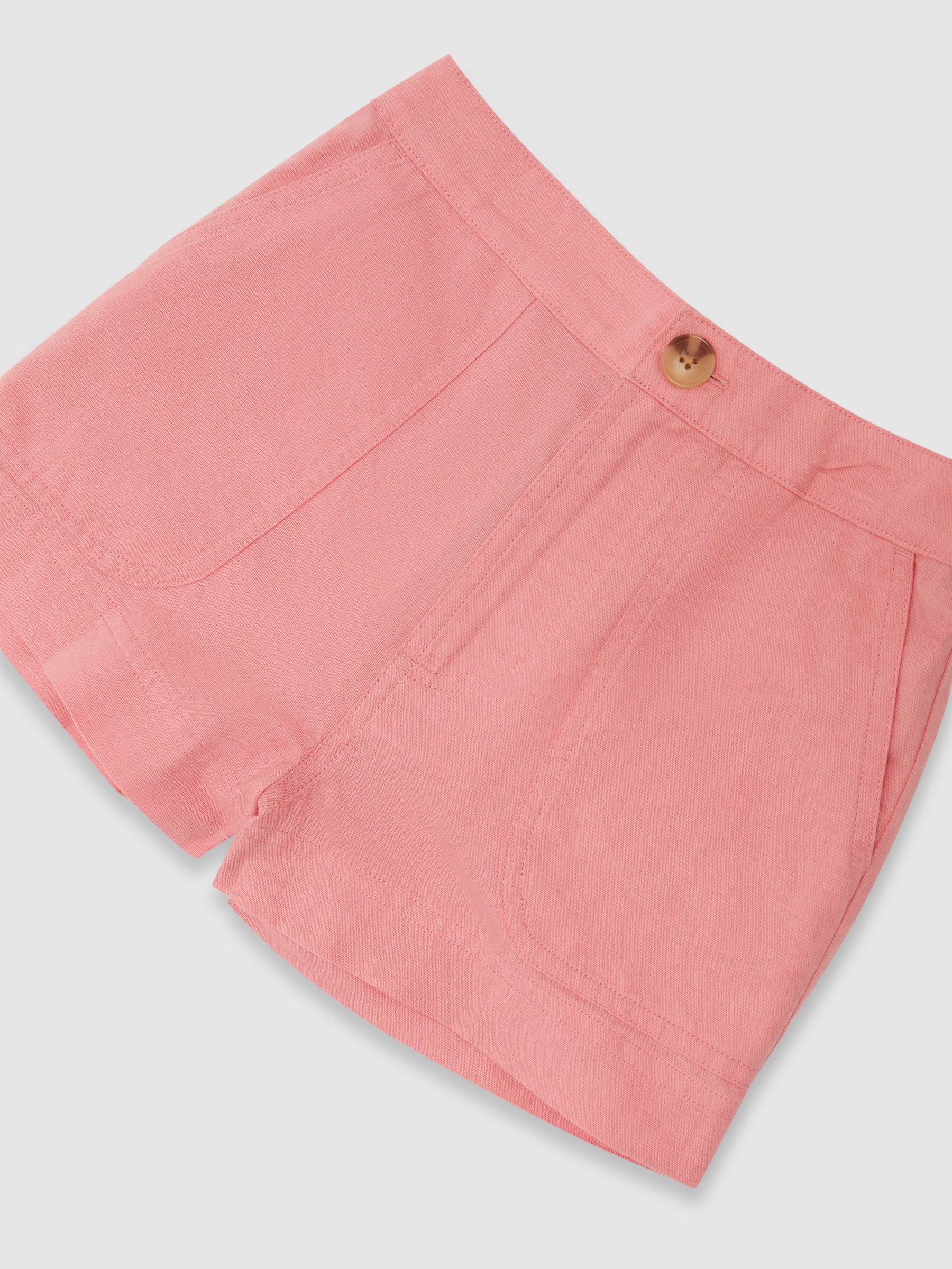 13-14 yrs Cotton-Linen Shorts in Coral Pink - Image 1 of 3