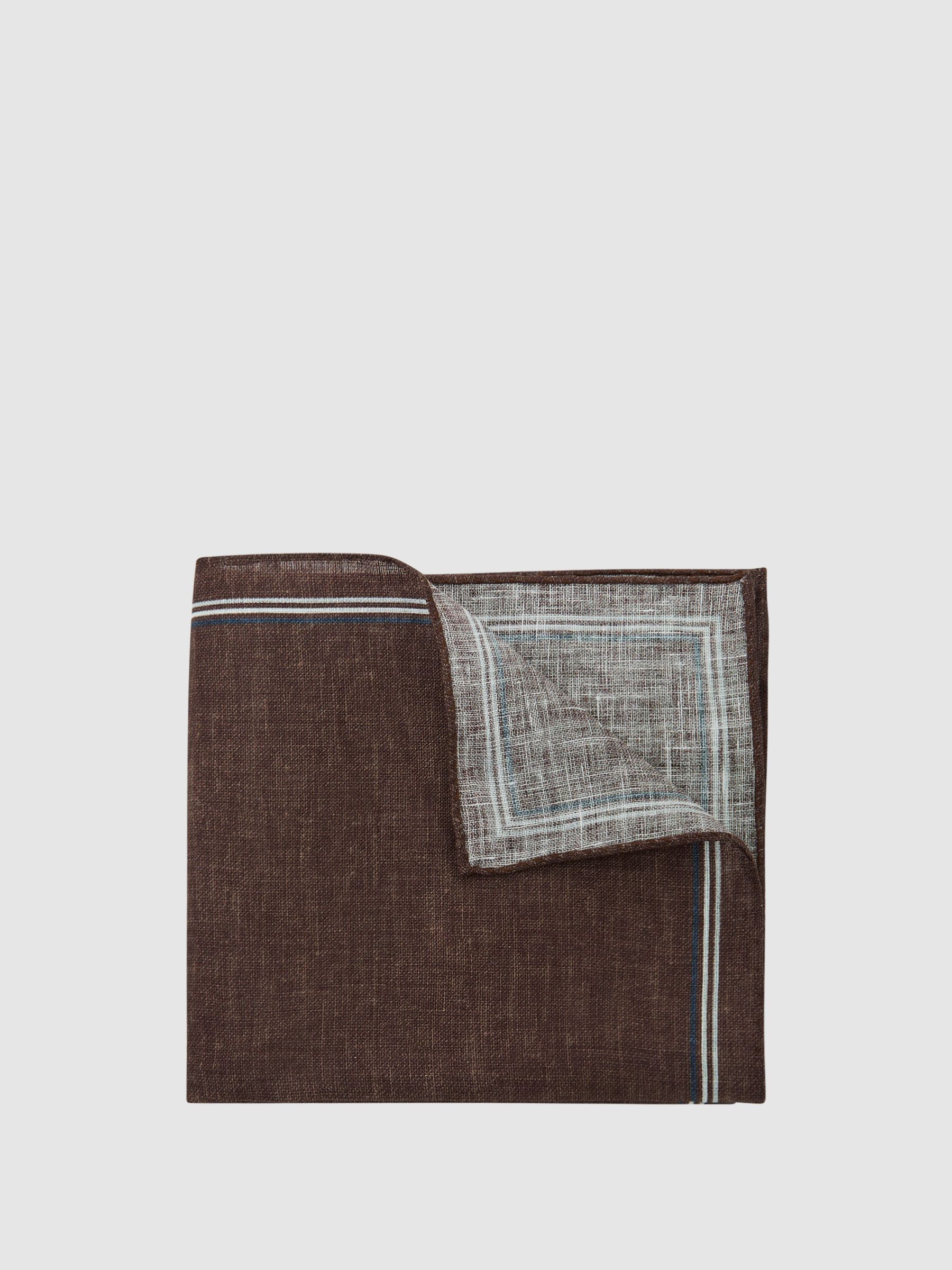 Linen Pocket Square in Chocolate Brown - image 3