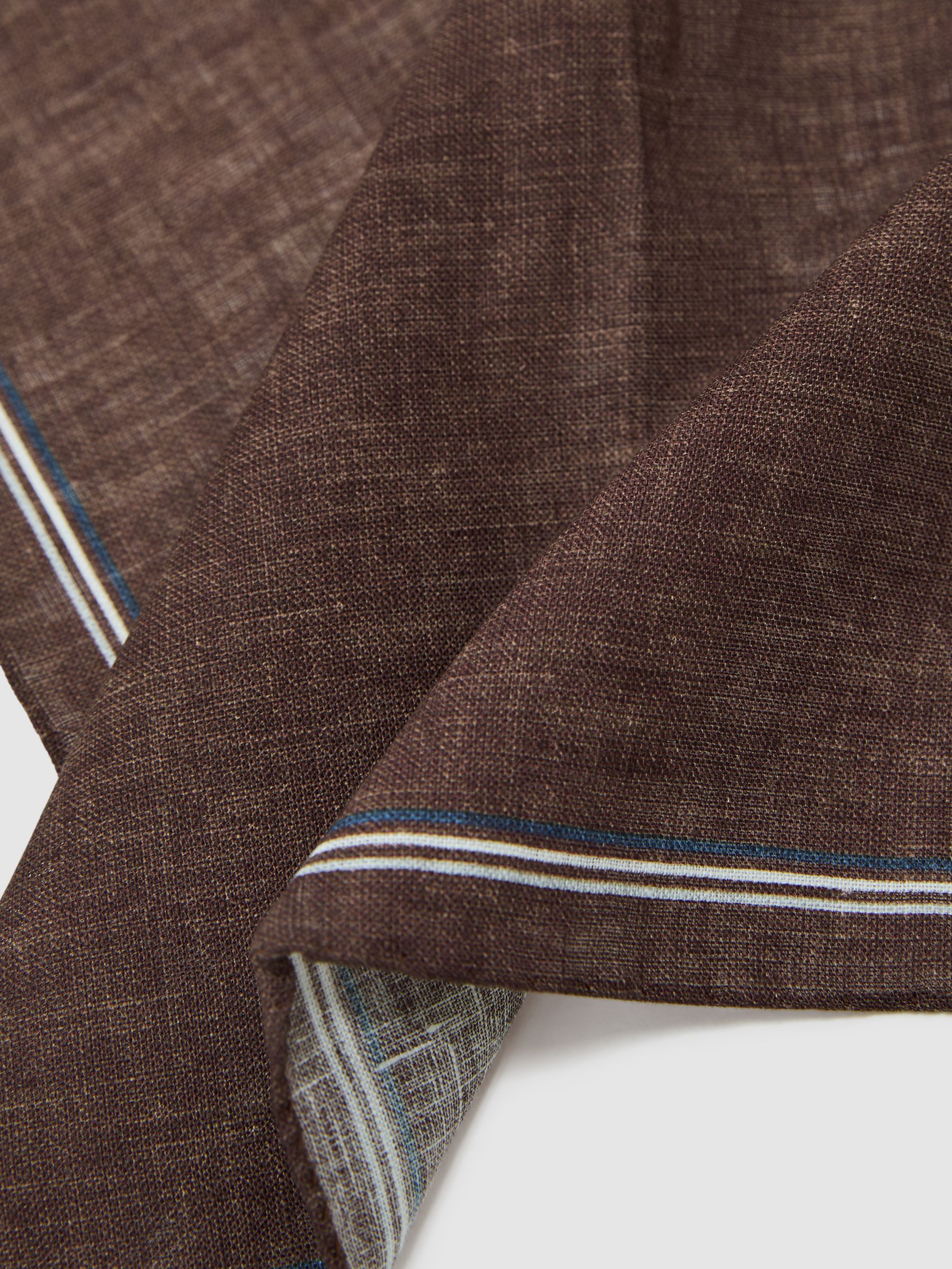 Linen Pocket Square in Chocolate Brown - image 1