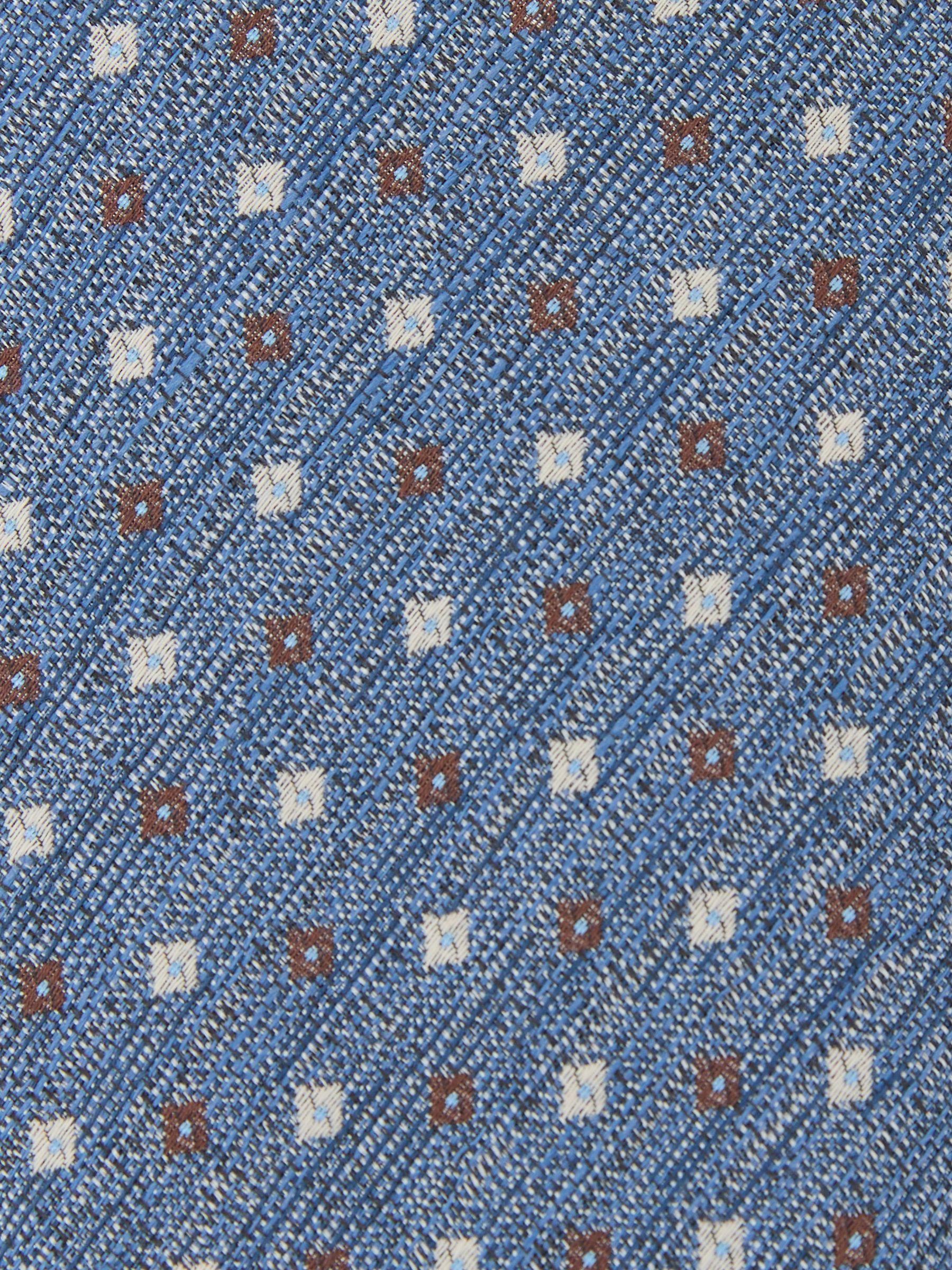 Linen-Silk Blend Micro-Square Tie in Airforce Blue - Image 5 of 5