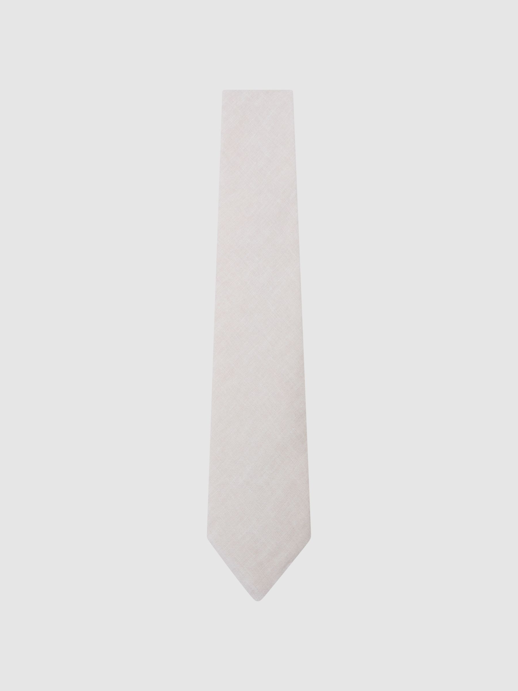Linen Woven Tie in Stone - Image 2 of 5