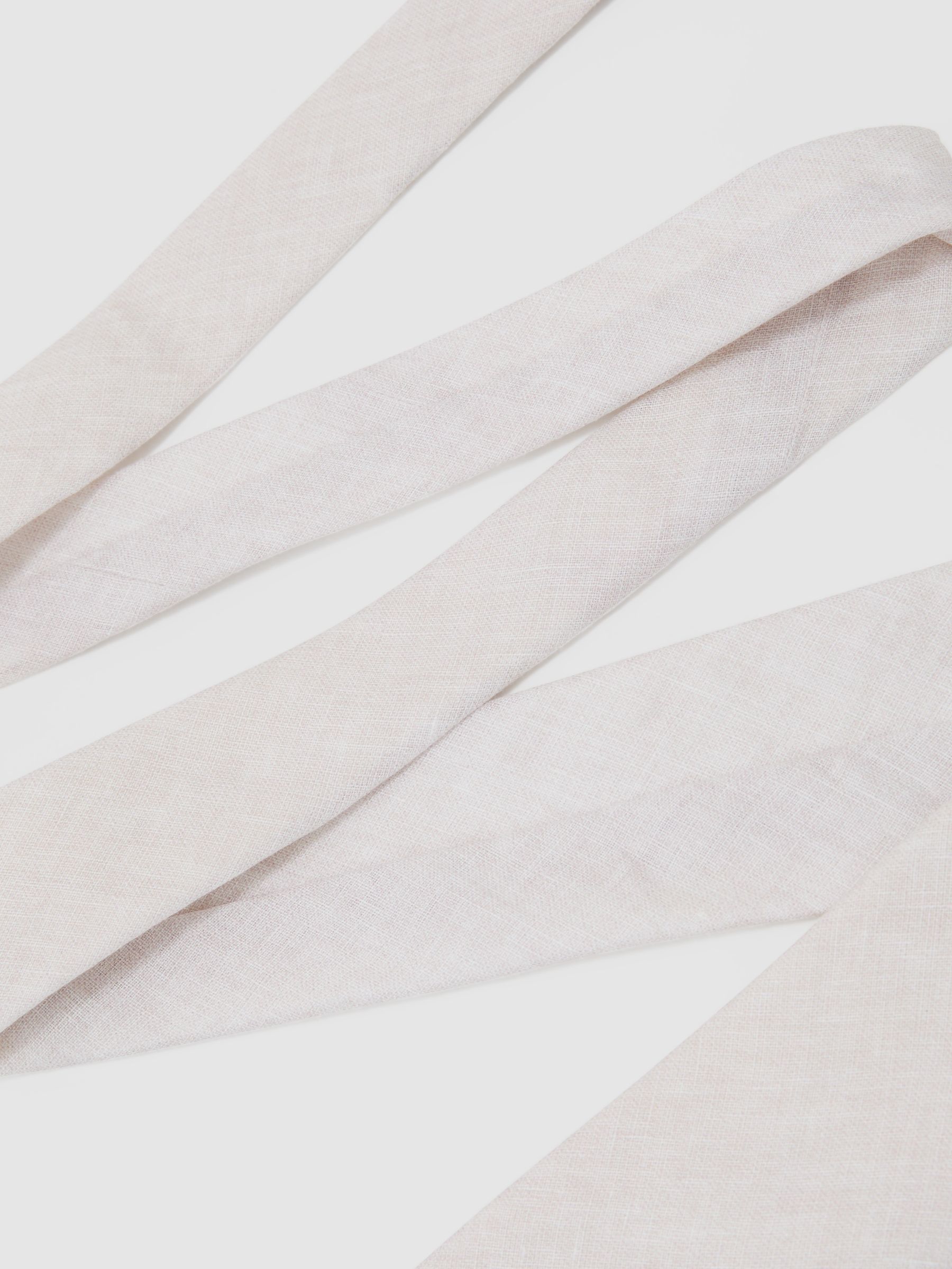 Linen Woven Tie in Stone - Image 3 of 5