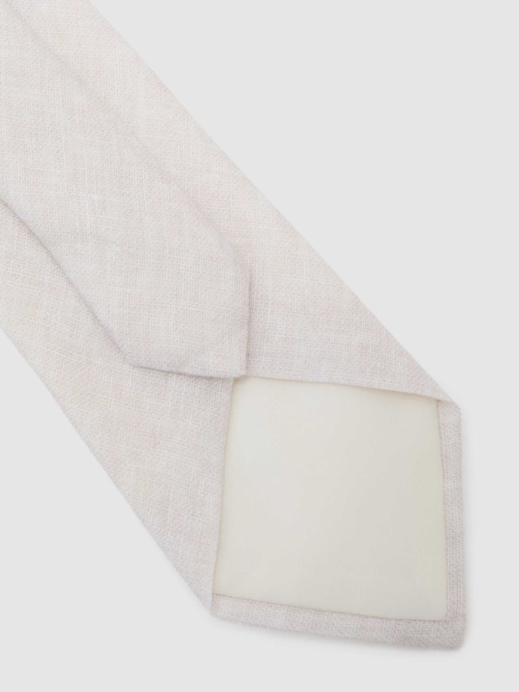 Linen Woven Tie in Stone - Image 4 of 5