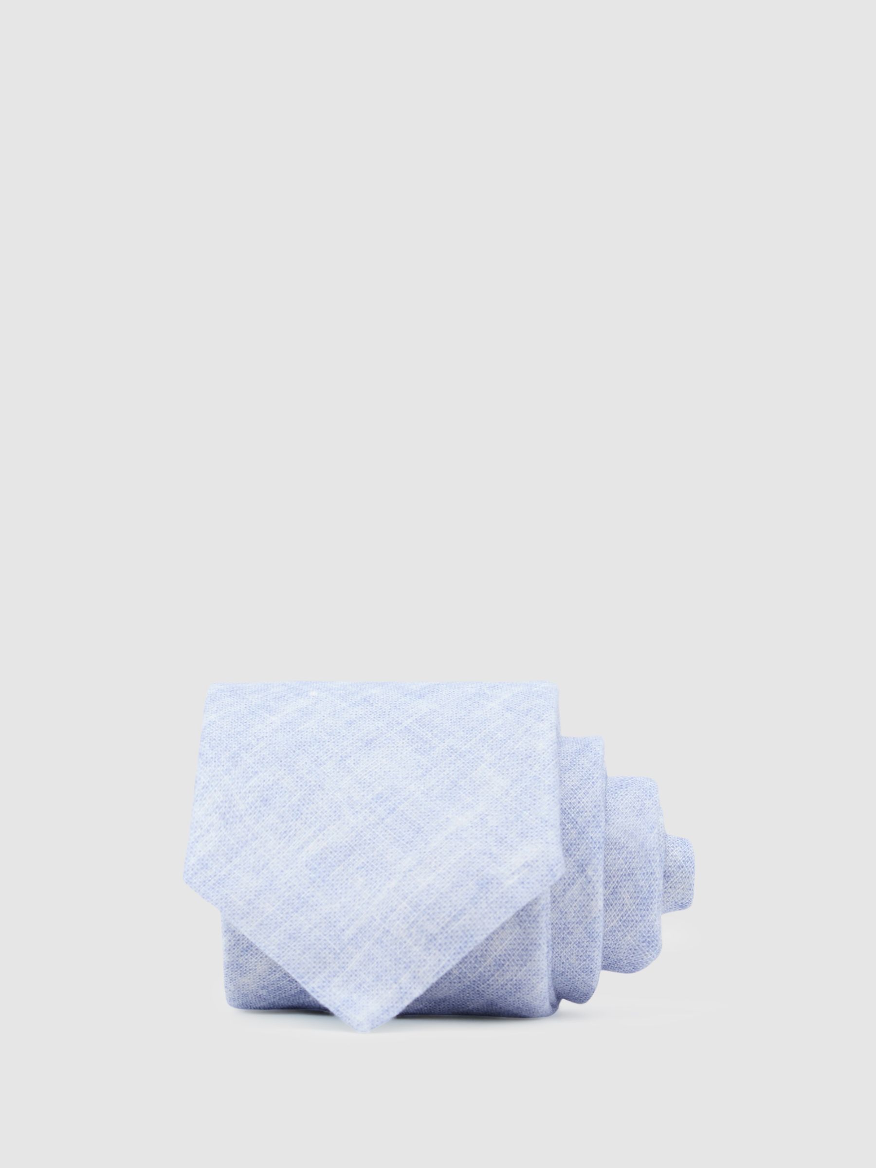 Linen Woven Tie in Soft Blue - image 1