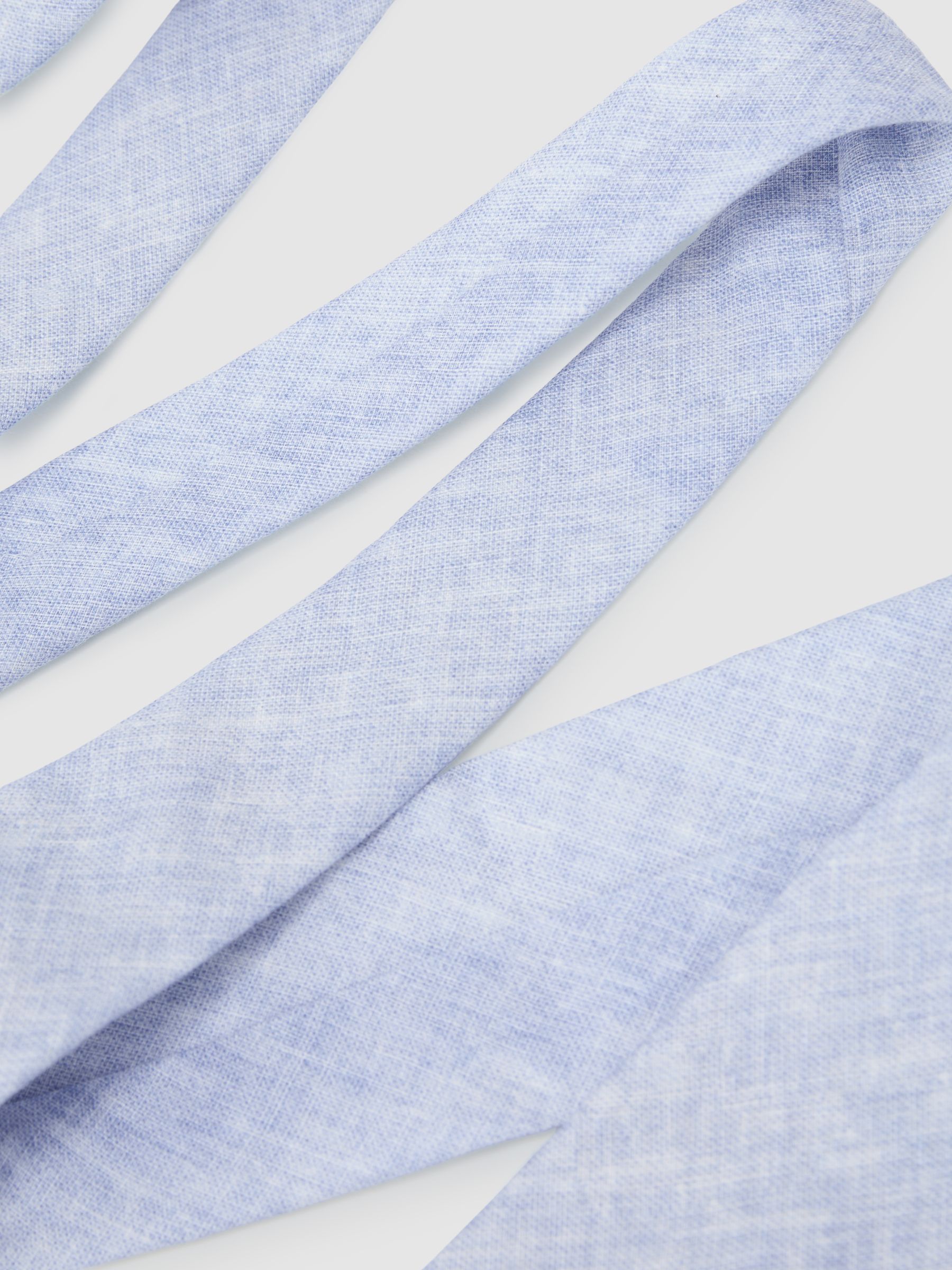 Linen Woven Tie in Soft Blue - image 4