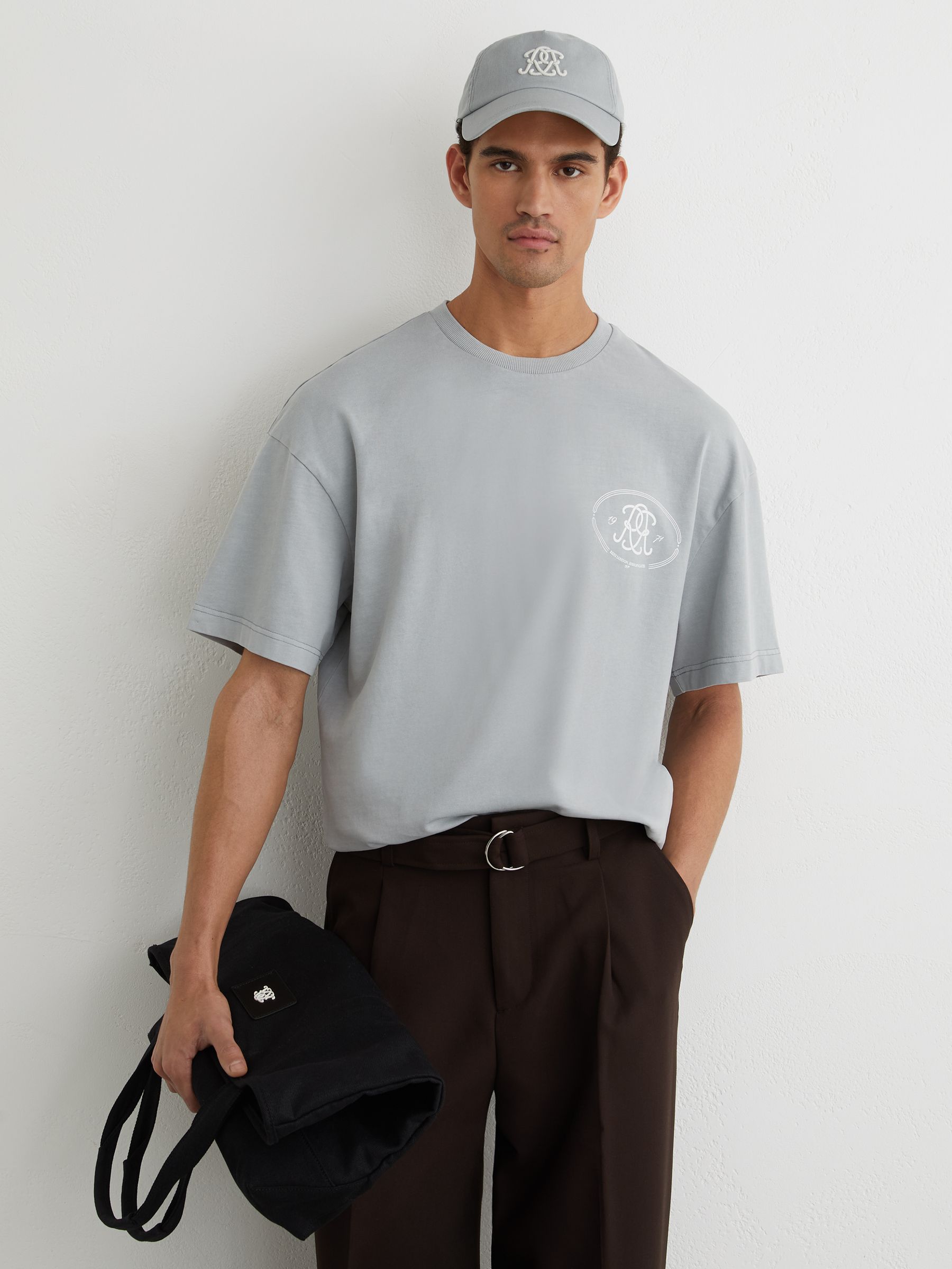 Monogram-Embroidered Baseball Hat in Powder Blue - Image 6 of 6