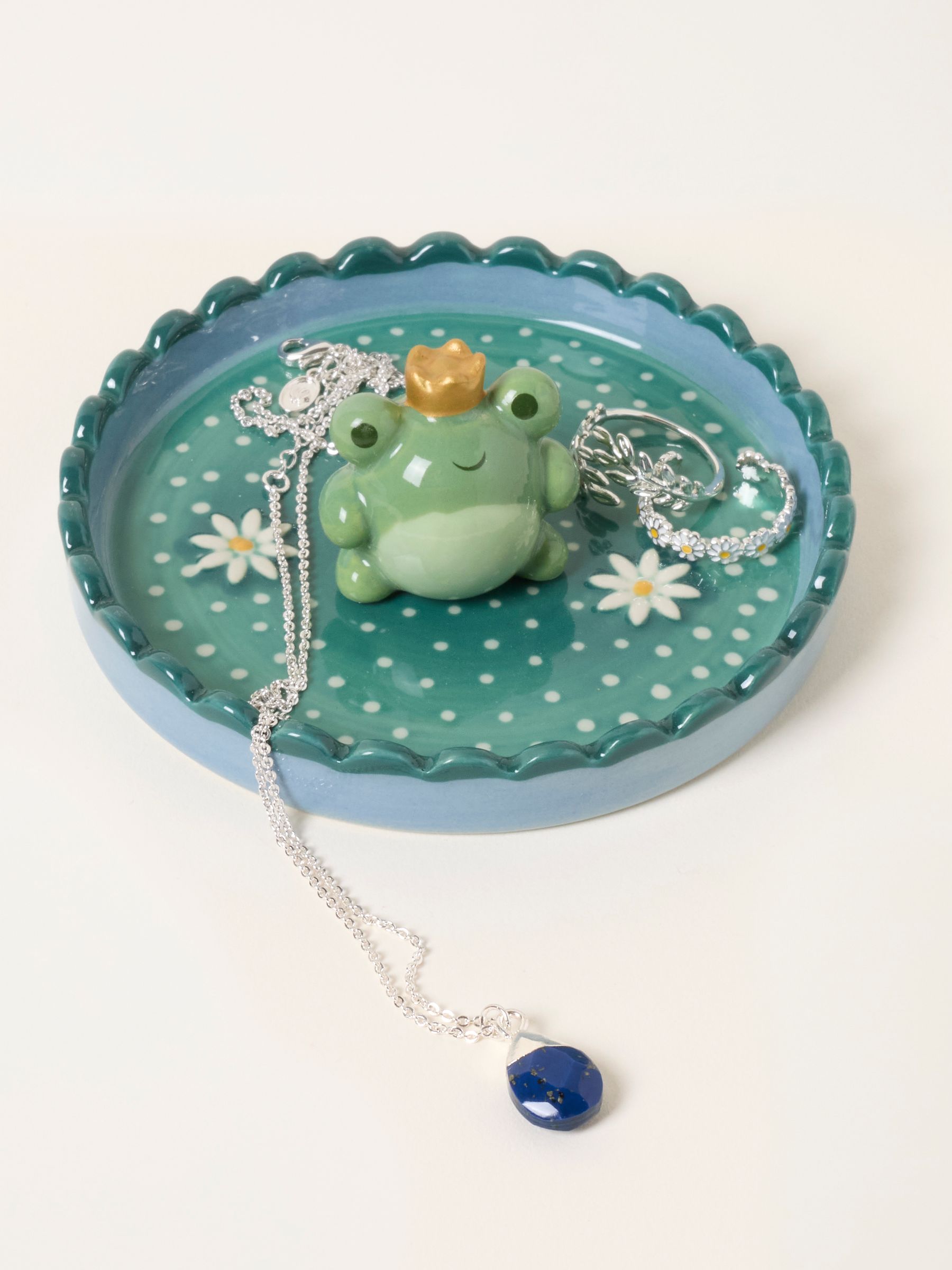 Green Frog Jewellery Trinket Dish - Image 1 of 2 Green Frog Jewellery Trinket Dish - Image 1 of 2