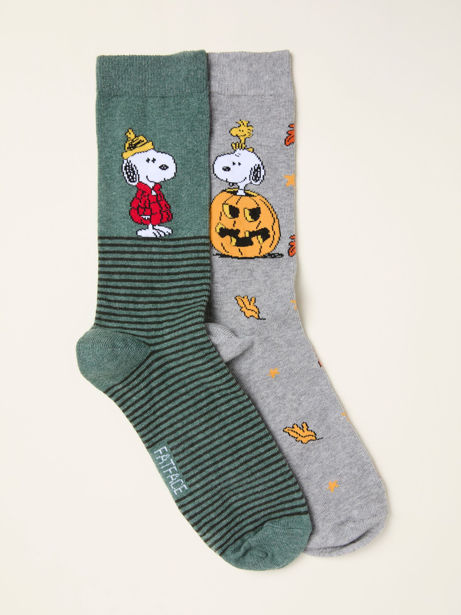 Snoopy 2 Pack Grey Halloween Socks - Image 1 of 2 Snoopy 2 Pack Grey Halloween Socks - Image 1 of 2