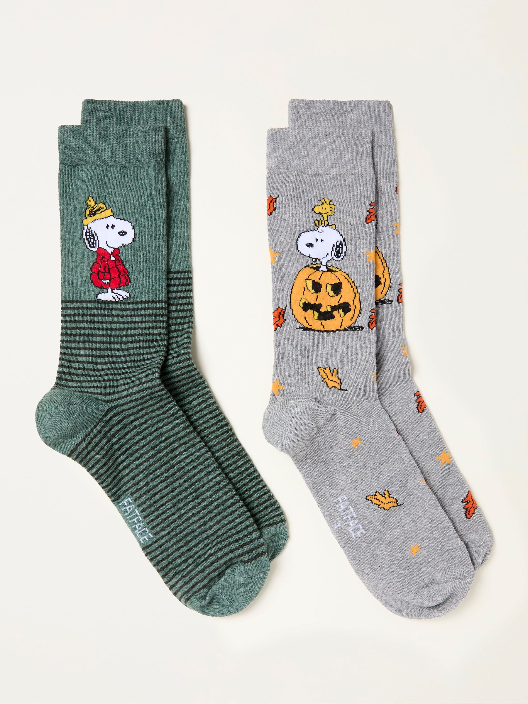 Snoopy 2 Pack Grey Halloween Socks - Image 2 of 2 Snoopy 2 Pack Grey Halloween Socks - Image 2 of 2