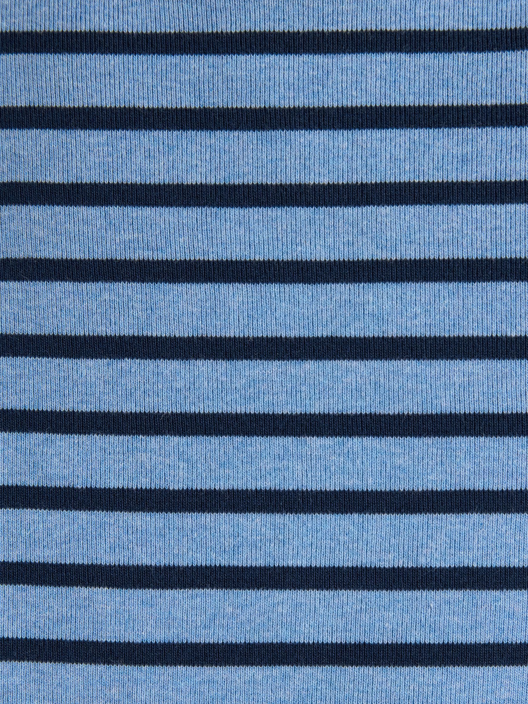 Harbour Blue Marl Long Sleeve Striped Boat Neck Breton Top - Image 8 of 9