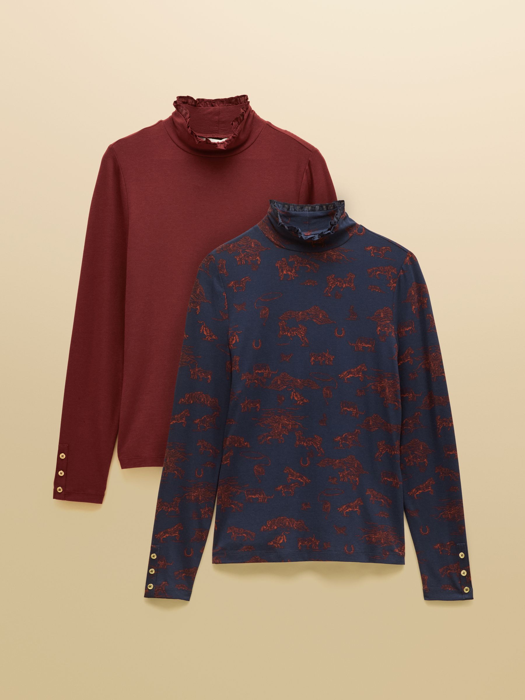 Amy Russet/Western Jersey Layering Tops 2 Pack - Image 1 of 7