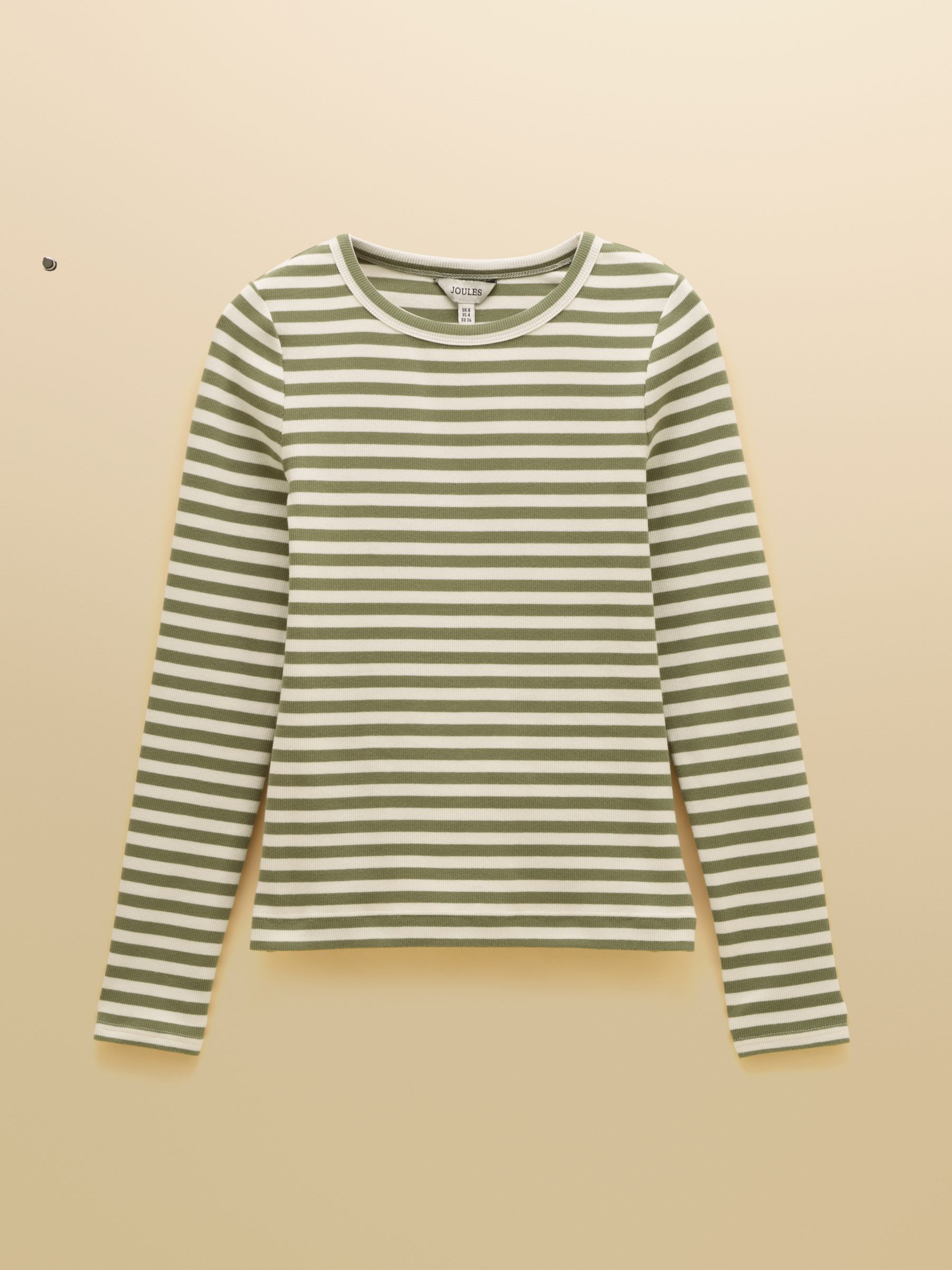 Sophie Khaki Green Long Sleeve Ribbed Fitted T-Shirt - Image 6 of 6