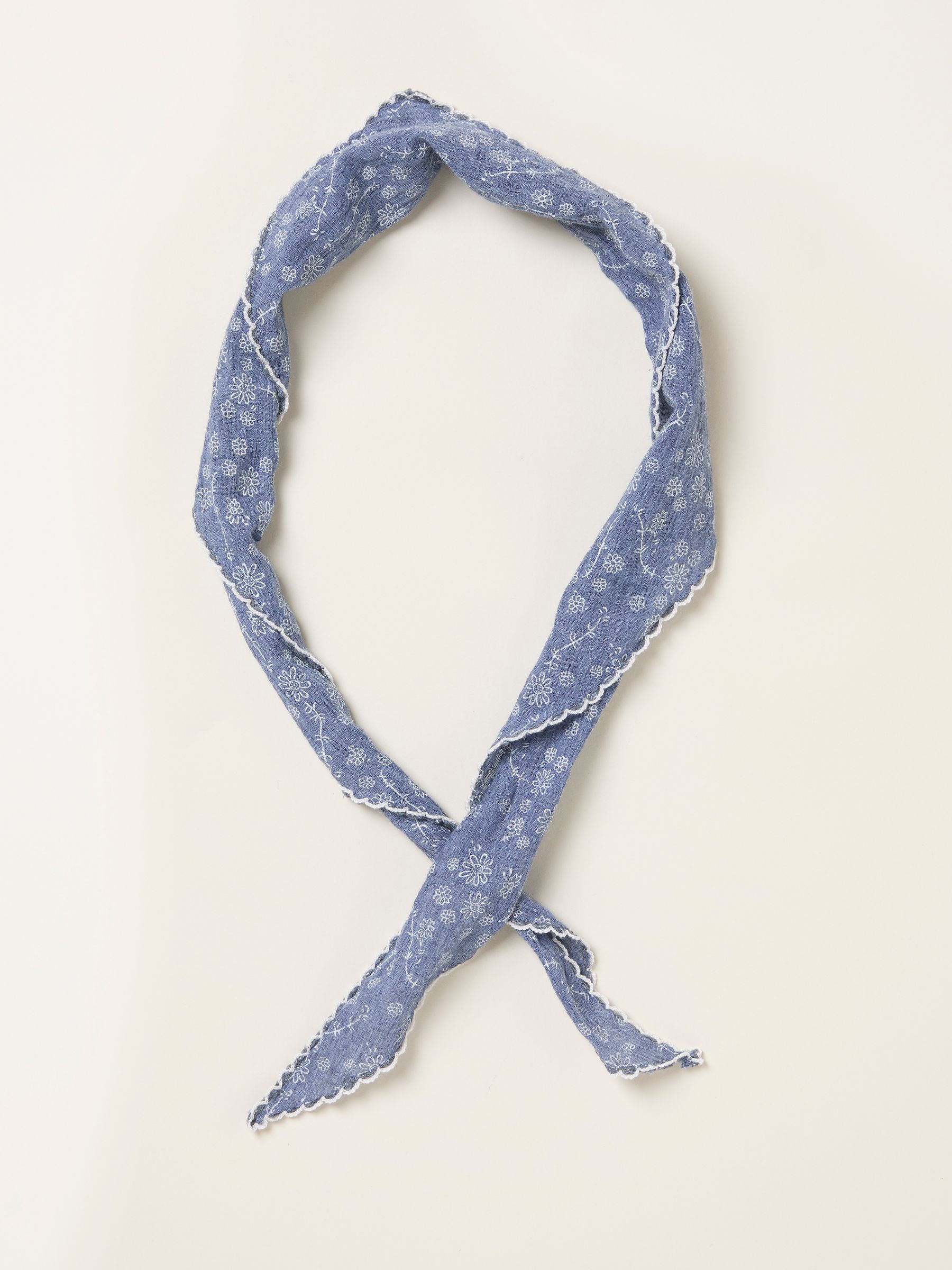 Blue Chambray Floral Triangle Scarf - Image 1 of 2