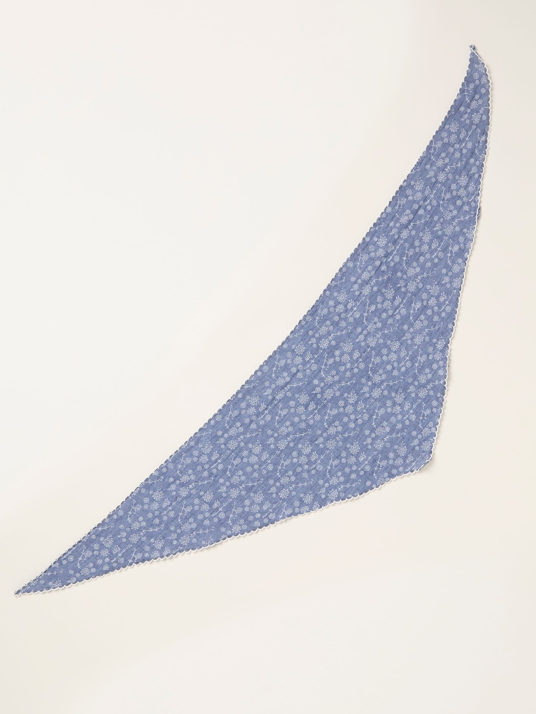 Blue Chambray Floral Triangle Scarf - Image 2 of 2