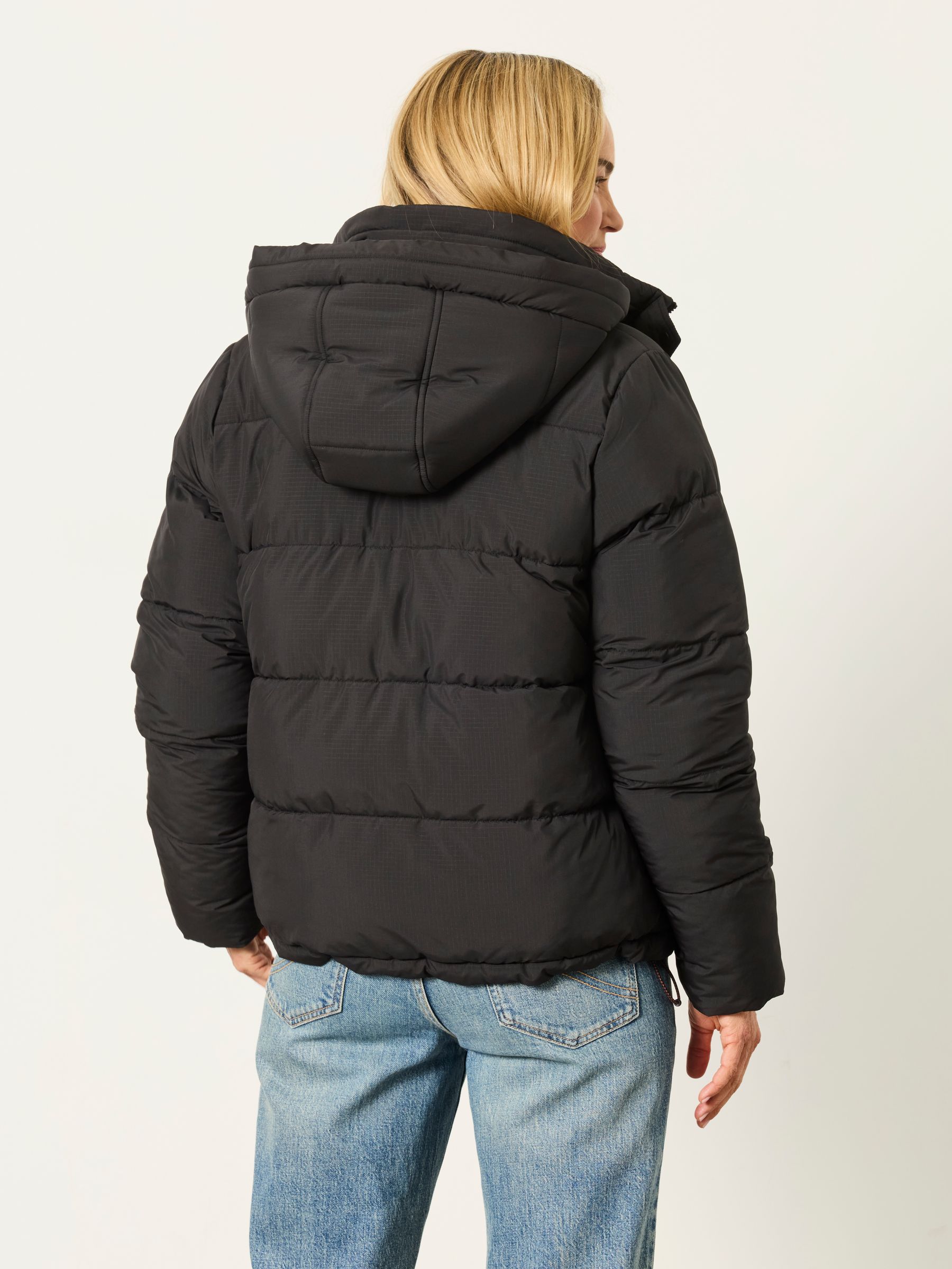 Carly Black Short Puffer Jacket - Image 2 of 6