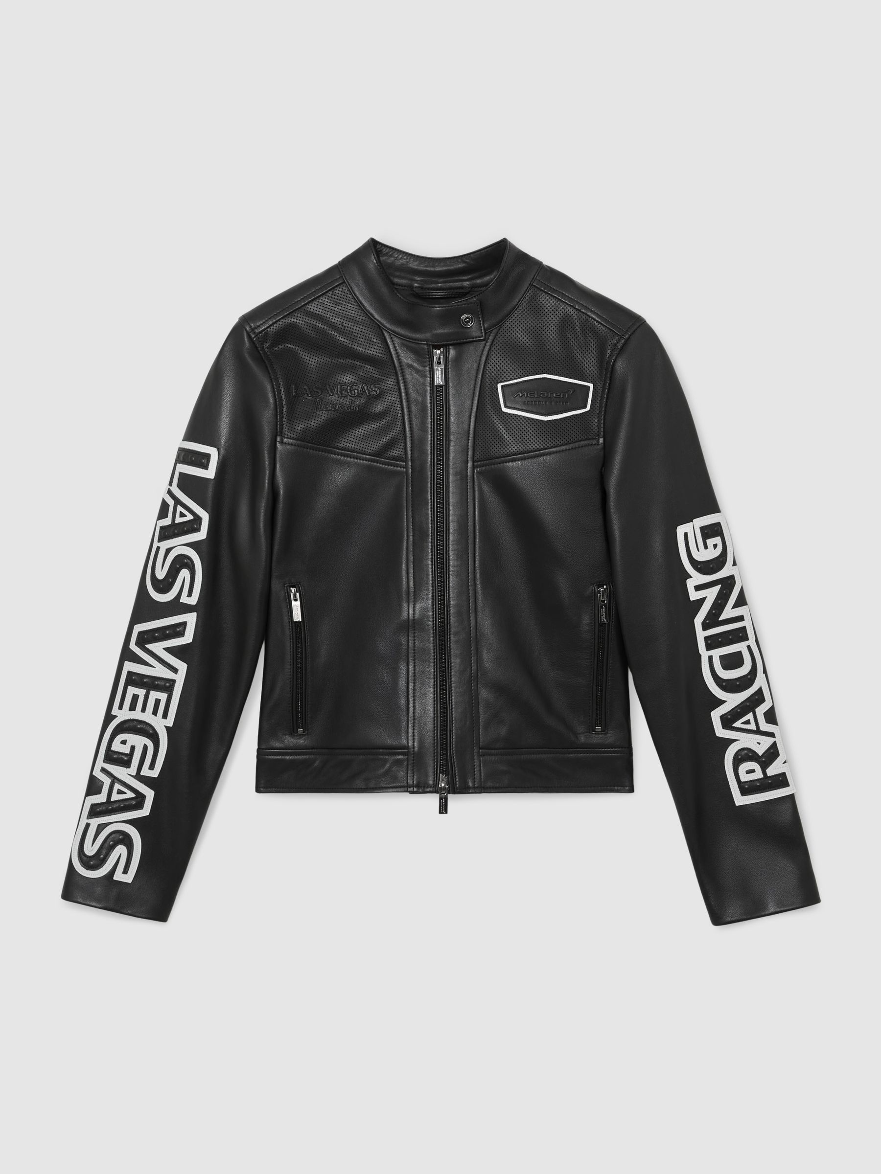 McLaren F1 Team Las Vegas Biker Black Jacket in Black - Image 2 of 9