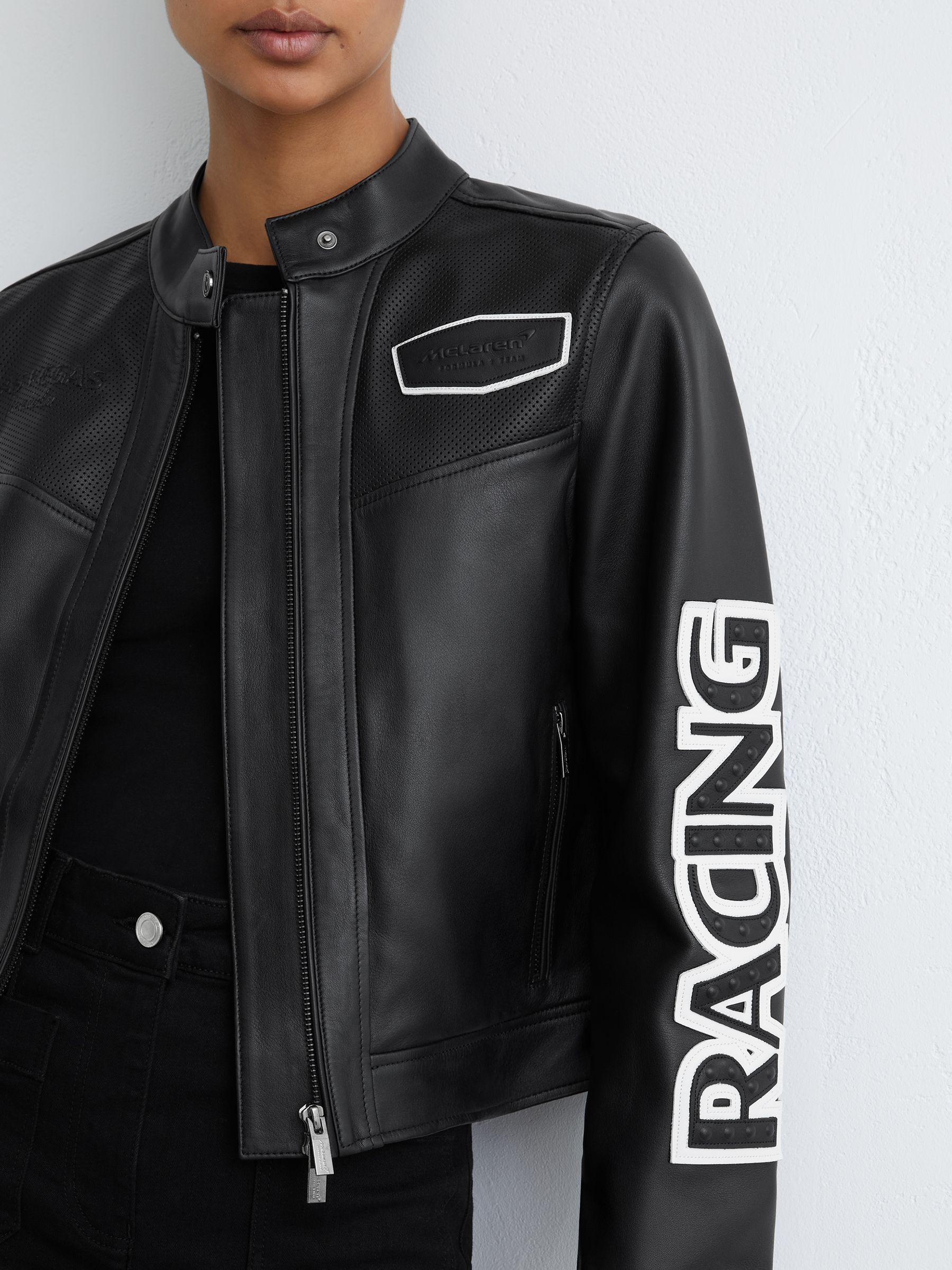 McLaren F1 Team Las Vegas Biker Black Jacket in Black - Image 4 of 9