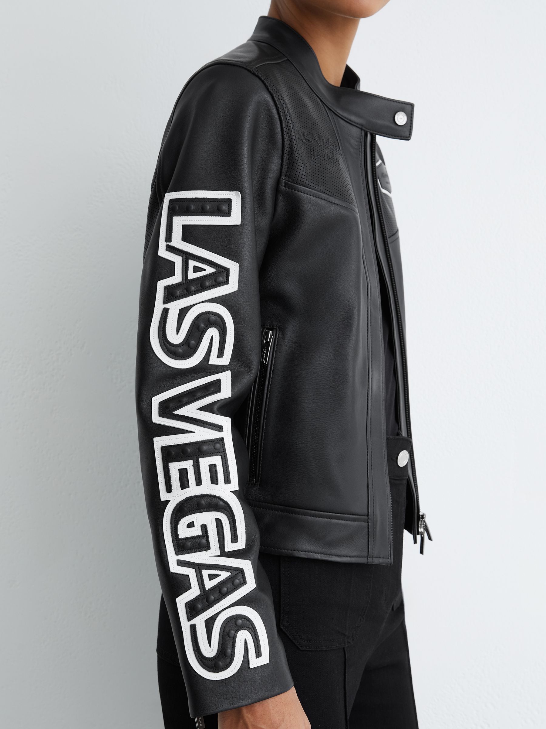 McLaren F1 Team Las Vegas Biker Black Jacket in Black - Image 5 of 9