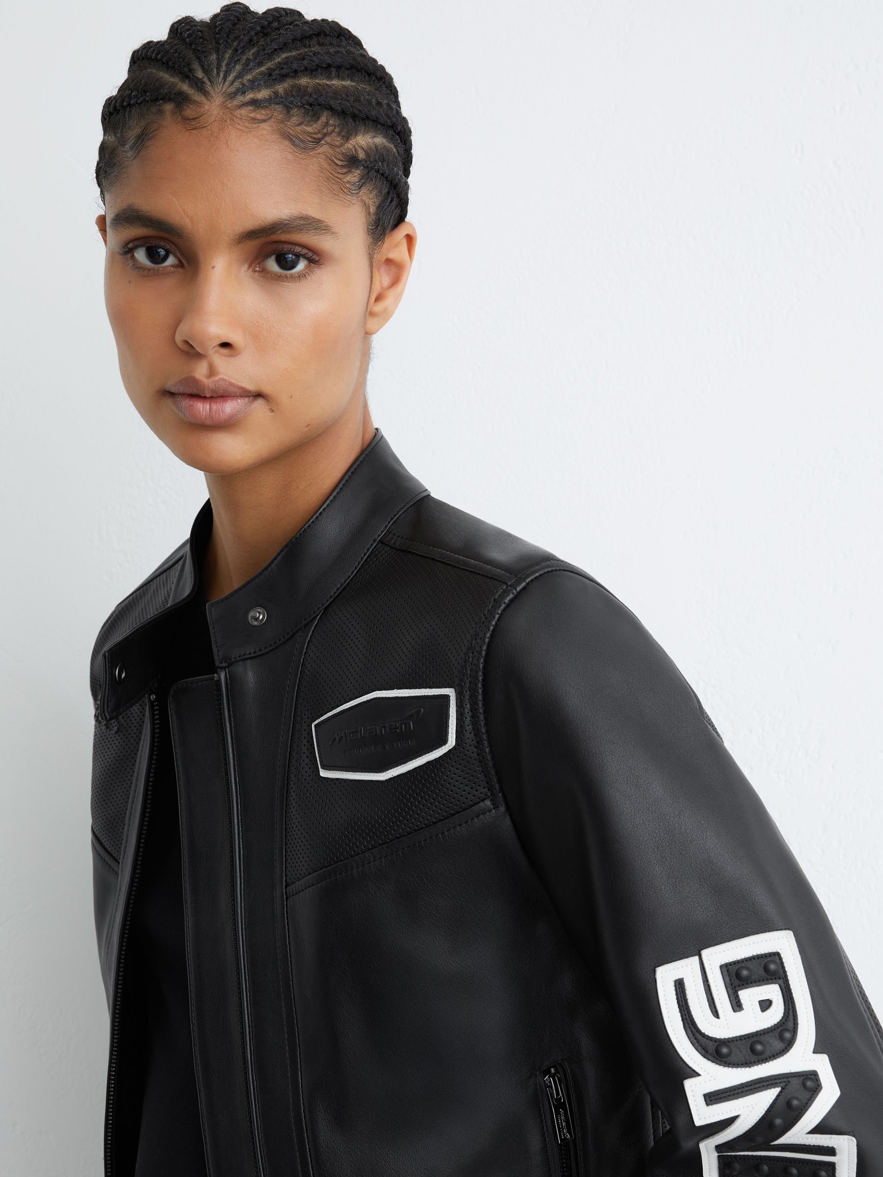 McLaren F1 Team Las Vegas Biker Black Jacket in Black - Image 6 of 9