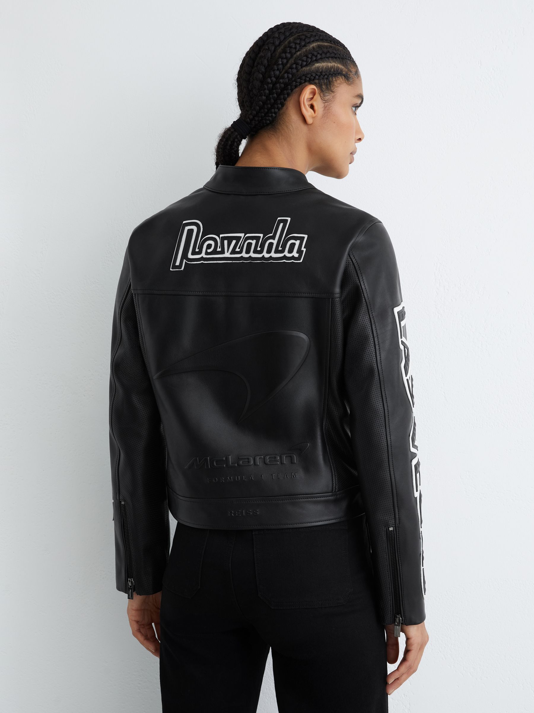 McLaren F1 Team Las Vegas Biker Black Jacket in Black - Image 7 of 9