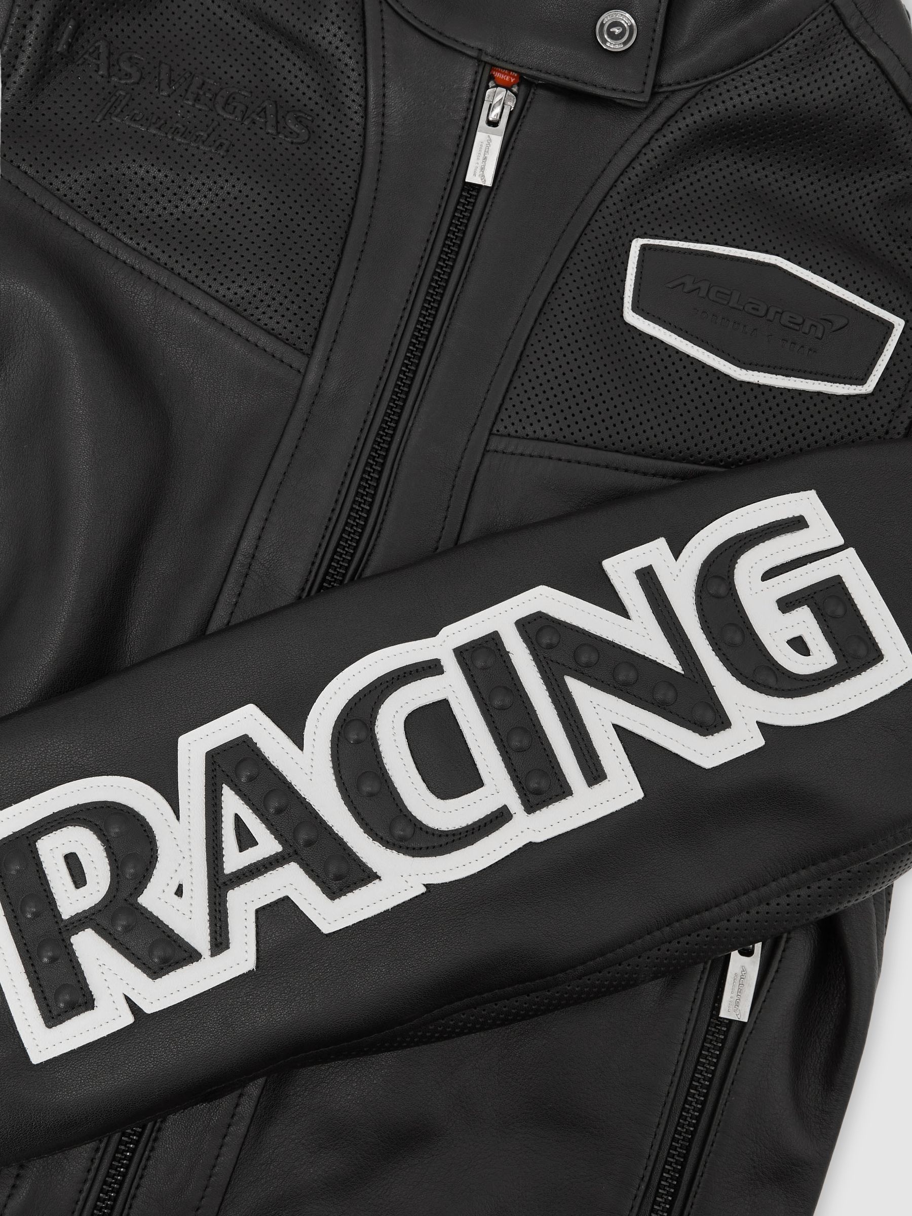 McLaren F1 Team Las Vegas Biker Black Jacket in Black - Image 8 of 9