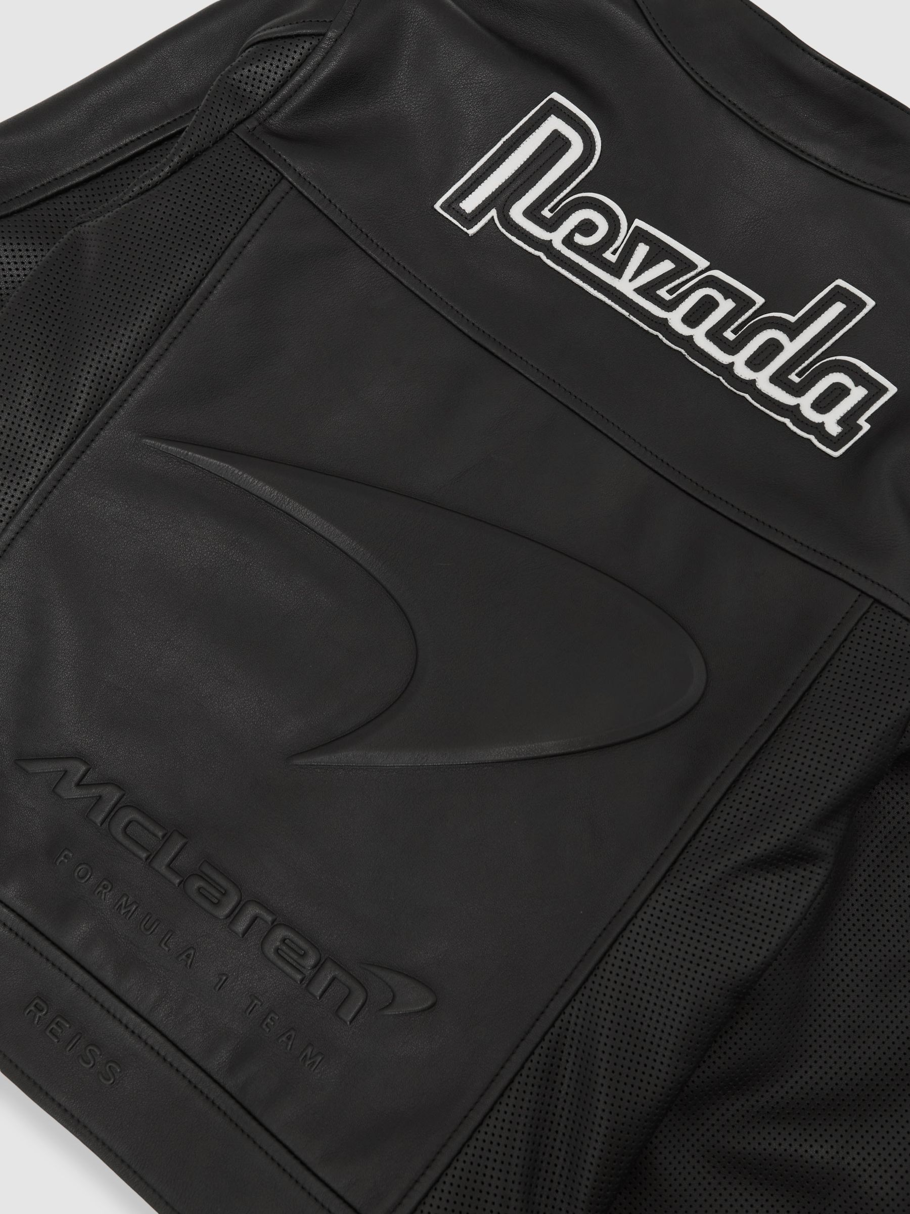 McLaren F1 Team Las Vegas Biker Black Jacket in Black - Image 9 of 9