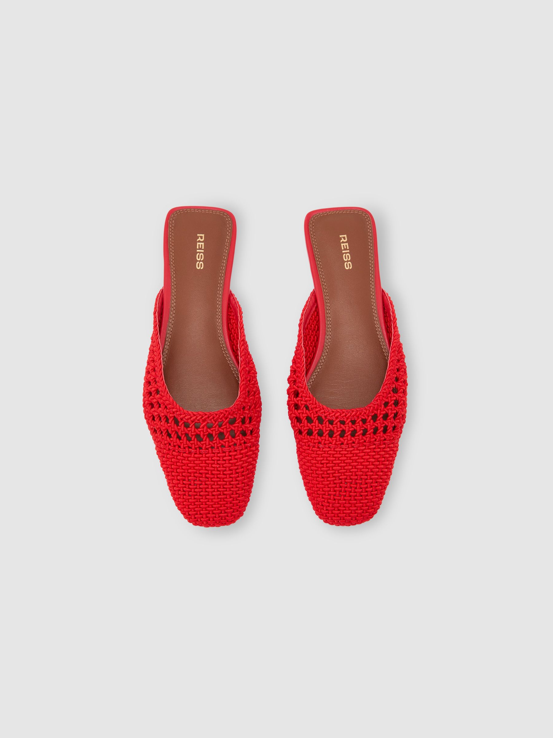 Woven Slip-On Mules in Red - Image 2 of 4
